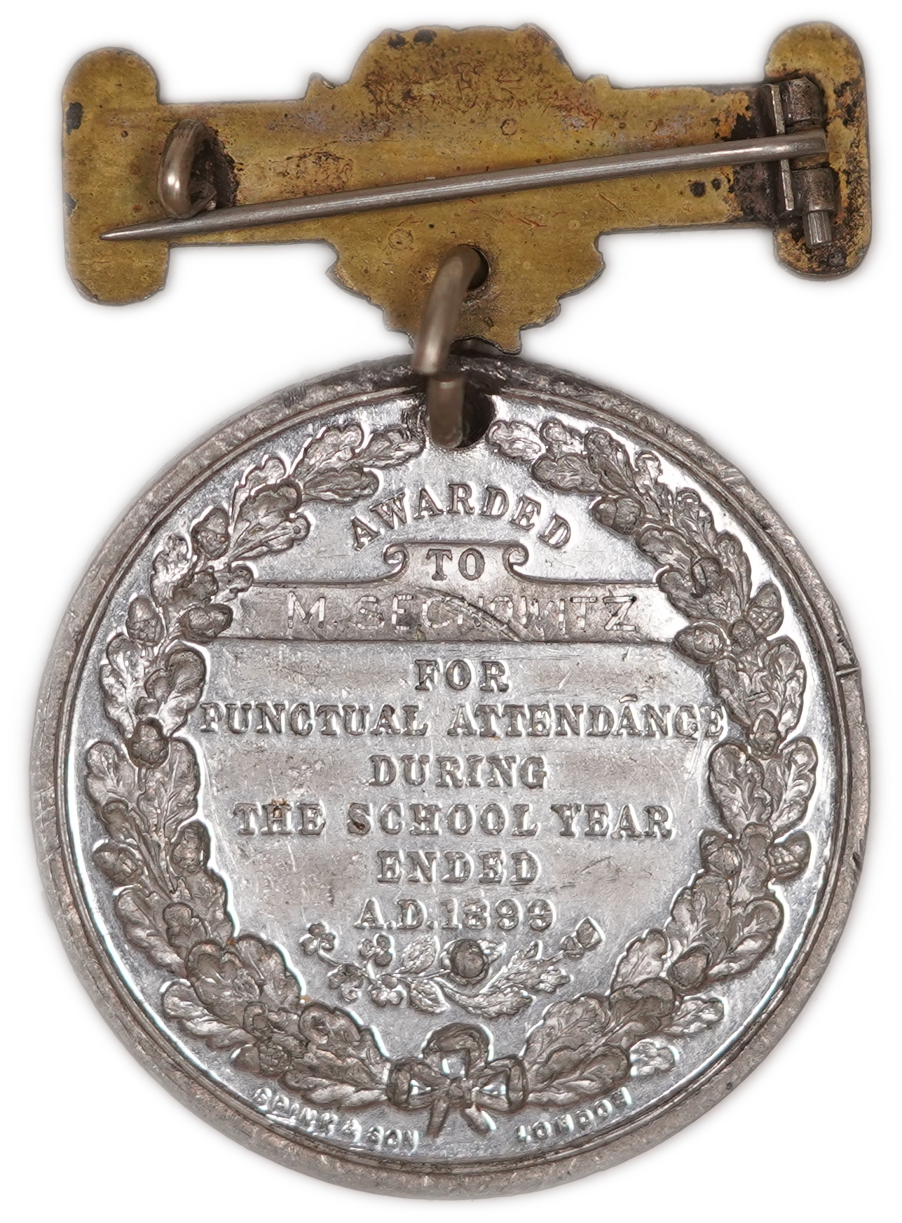 Judaica / Zionism - Great Britain, "The Queen Victoria Medal" School Award Medal - 1899 - Silver - 1 1