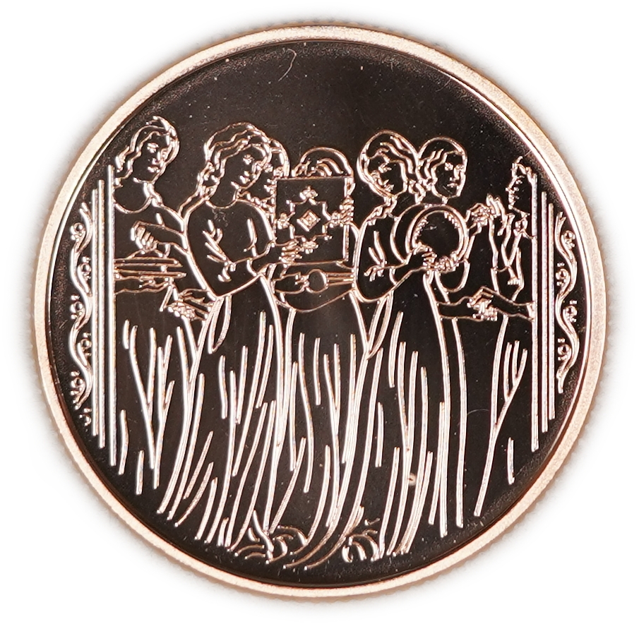Israel - 10 New Sheqalim 1996 - Miriam and the Women - Biblical Art Series - KM# 296 - Gold 900, 17.28g (15.55g ... - 1 3