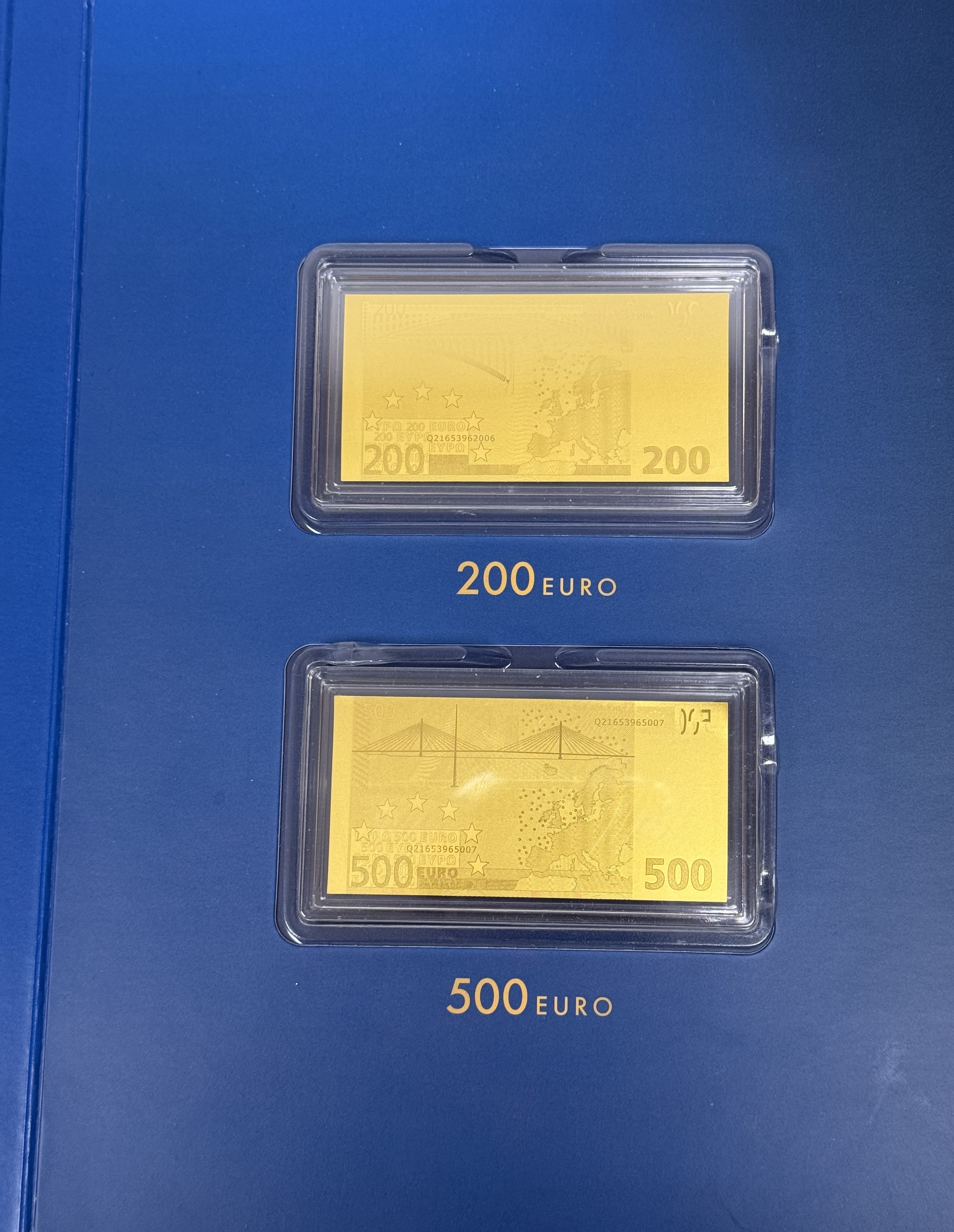 Germany - Gold Bars - Euro Banknotes in Pure Gold Series - 7 Gold .999 Bars - Approximately 1.93g Pure Gold in ... - 1 3