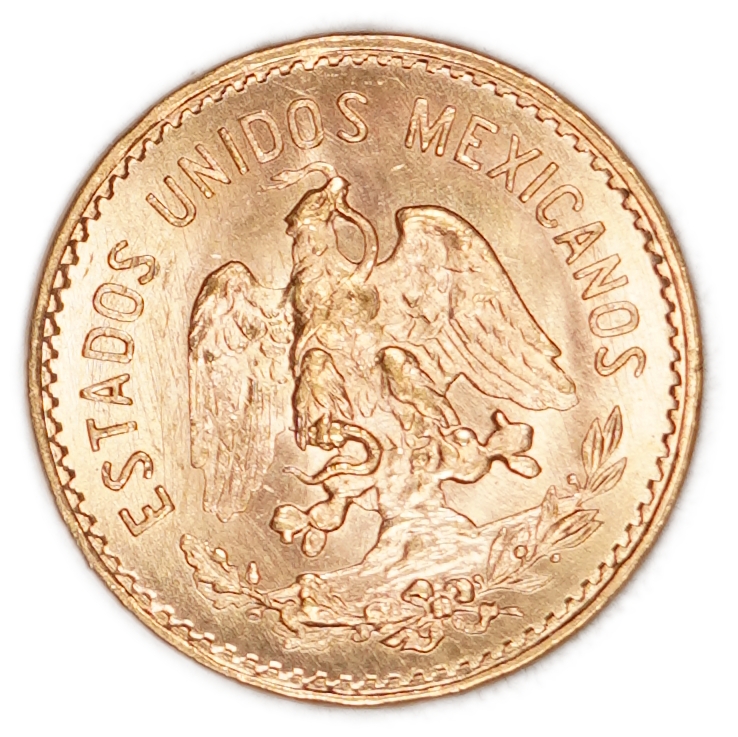 Mexico - 5 Pesos 1955 - Miguel Hidalgo - KM# 464 - Gold 900, 4.15g (approx. 3.74g pure gold, 0.1201 oz) - Uncirculated - 1 3