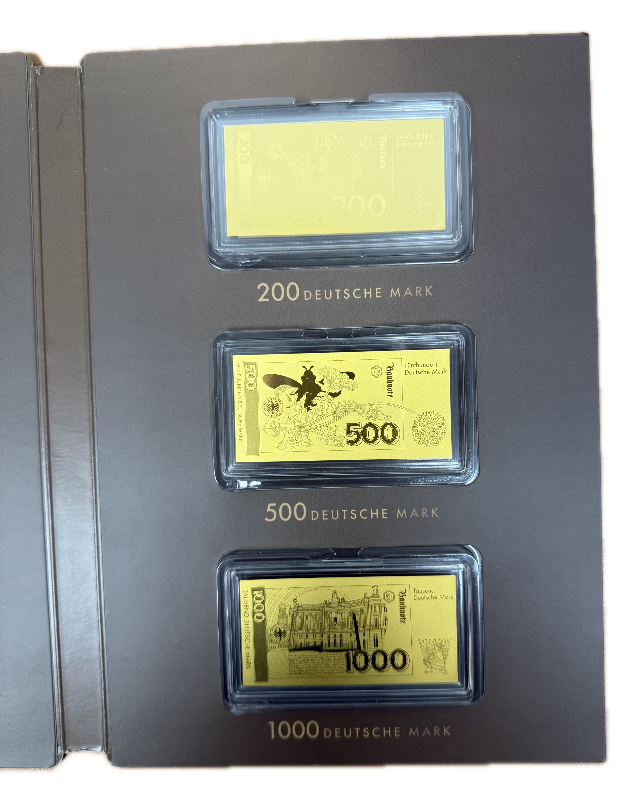Germany - Gold Bars - German Deutsche Mark Banknotes Series - 9 Gold .999 Bars - Approximately 2.55g Pure Gold in ... - 1 2