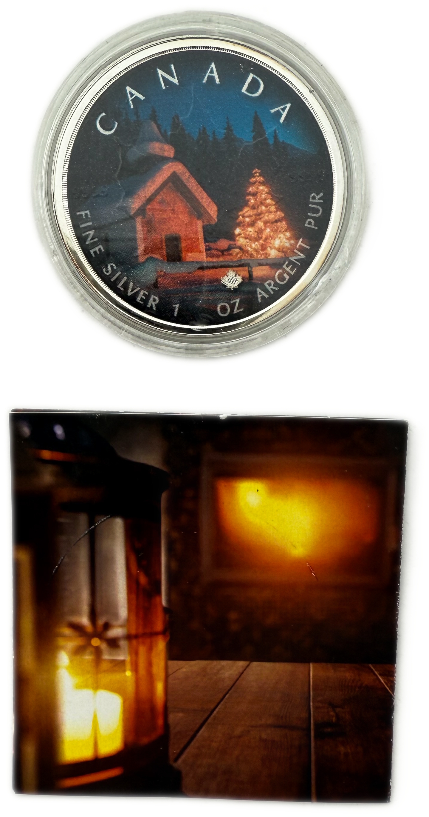 Canada - 5 Dollars 2018 - Silent Night - .9999 Silver, 31.1g, approx. 31.1g pure silver (1 oz), 38 mm - BU / Color - 1 3