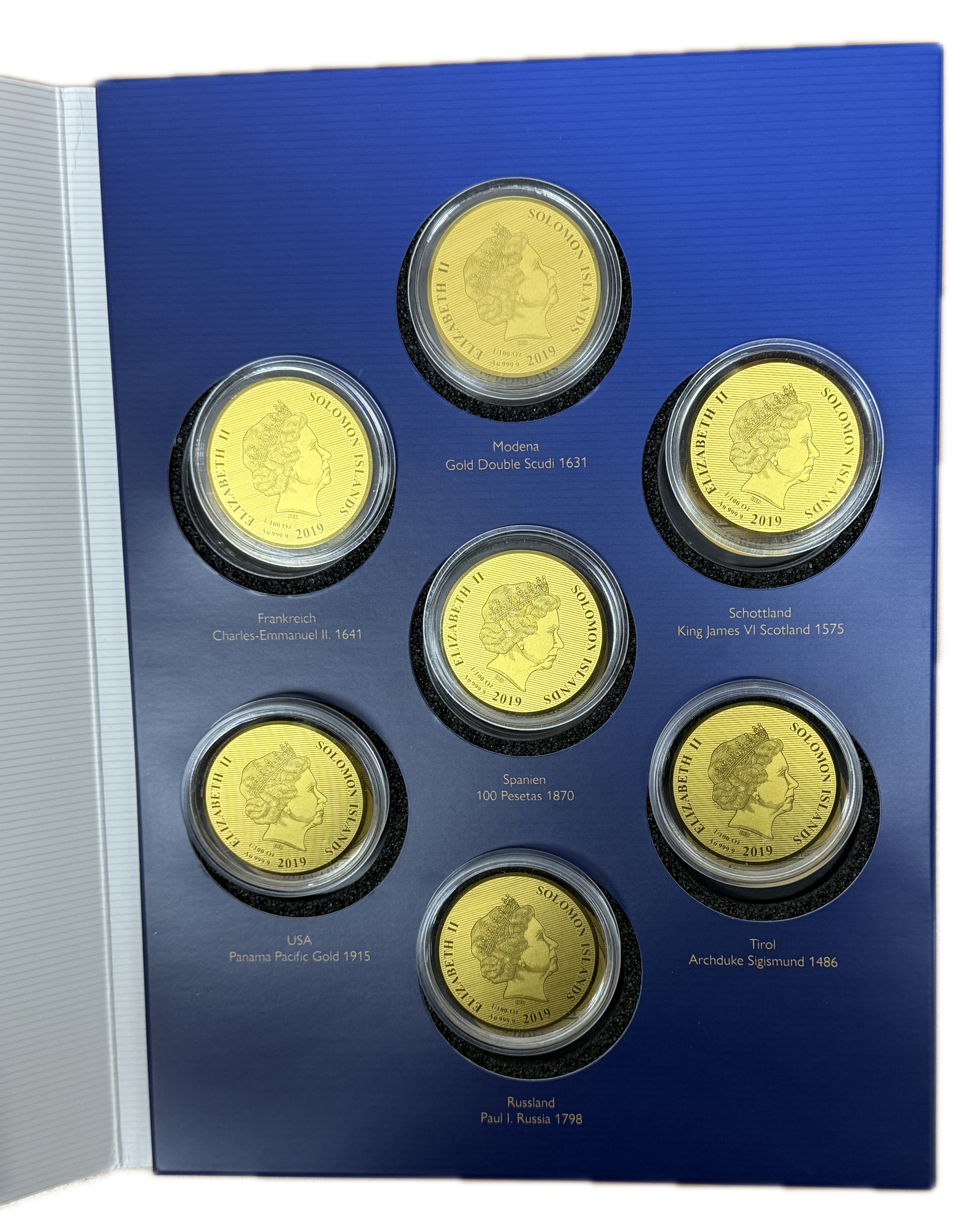 Solomon Islands - “The World’s Most Valuable Gold Coins” Series 2019 - 7×10 Dollar Coins - .9999 Gold ... - 1 2