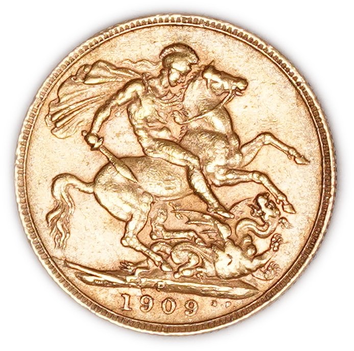 Britian - Australia - 1 Sovereign 1909 P - King Edward VII - Perth Mint - Spink 3972 - Gold 916.7, 7.95g (approx. ... - 1 0