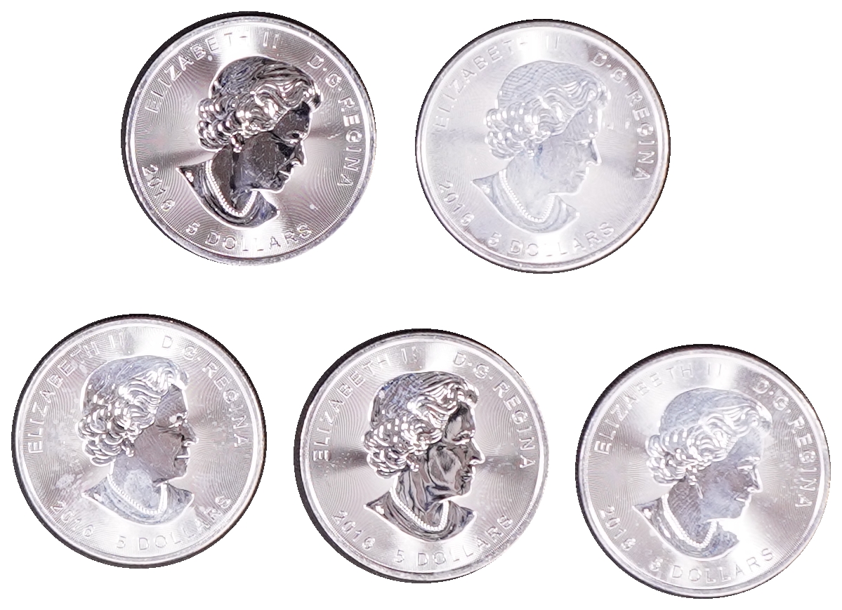 Canada - Lot of 5 Identical 5 Dollar Coins 2016, Superman - .9999 Silver, Total Gross Weight 155.55 g ... - 1 5