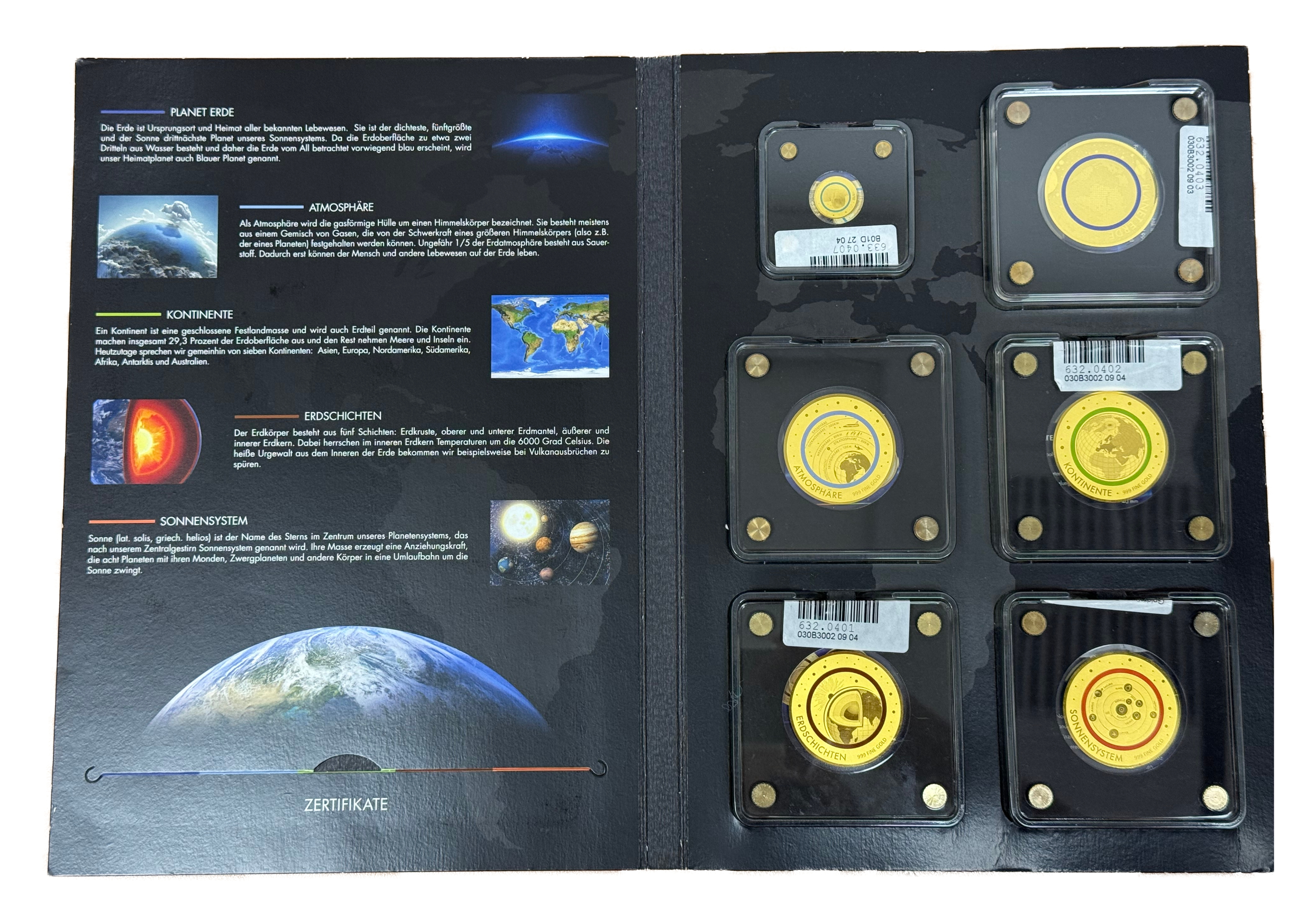 Chad - “Planet Earth” Series - 6 Gold .999 Coins from 2020 - 5×5,000 CFA Francs and One 3,000 CFA Francs - ... - 1 0