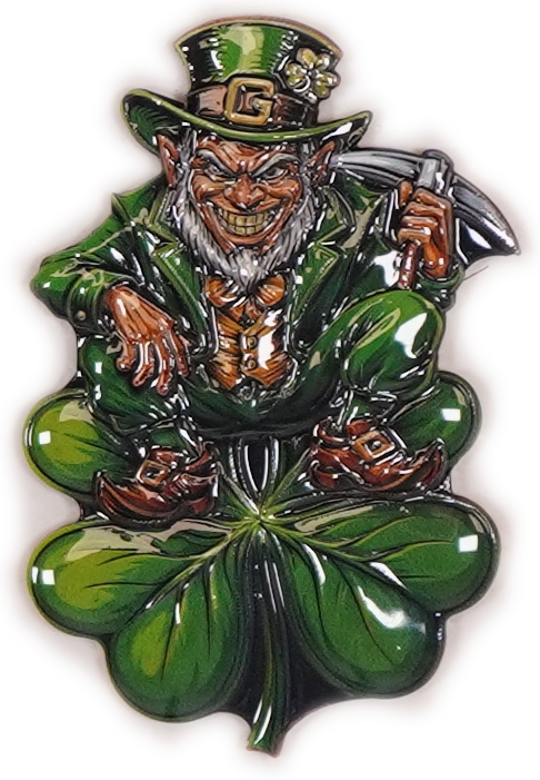 Bullion Bars - "Good Luck" Shaped Copper Bar - Leprechaun and Four-Leaf Clover - .999 Copper, 100g