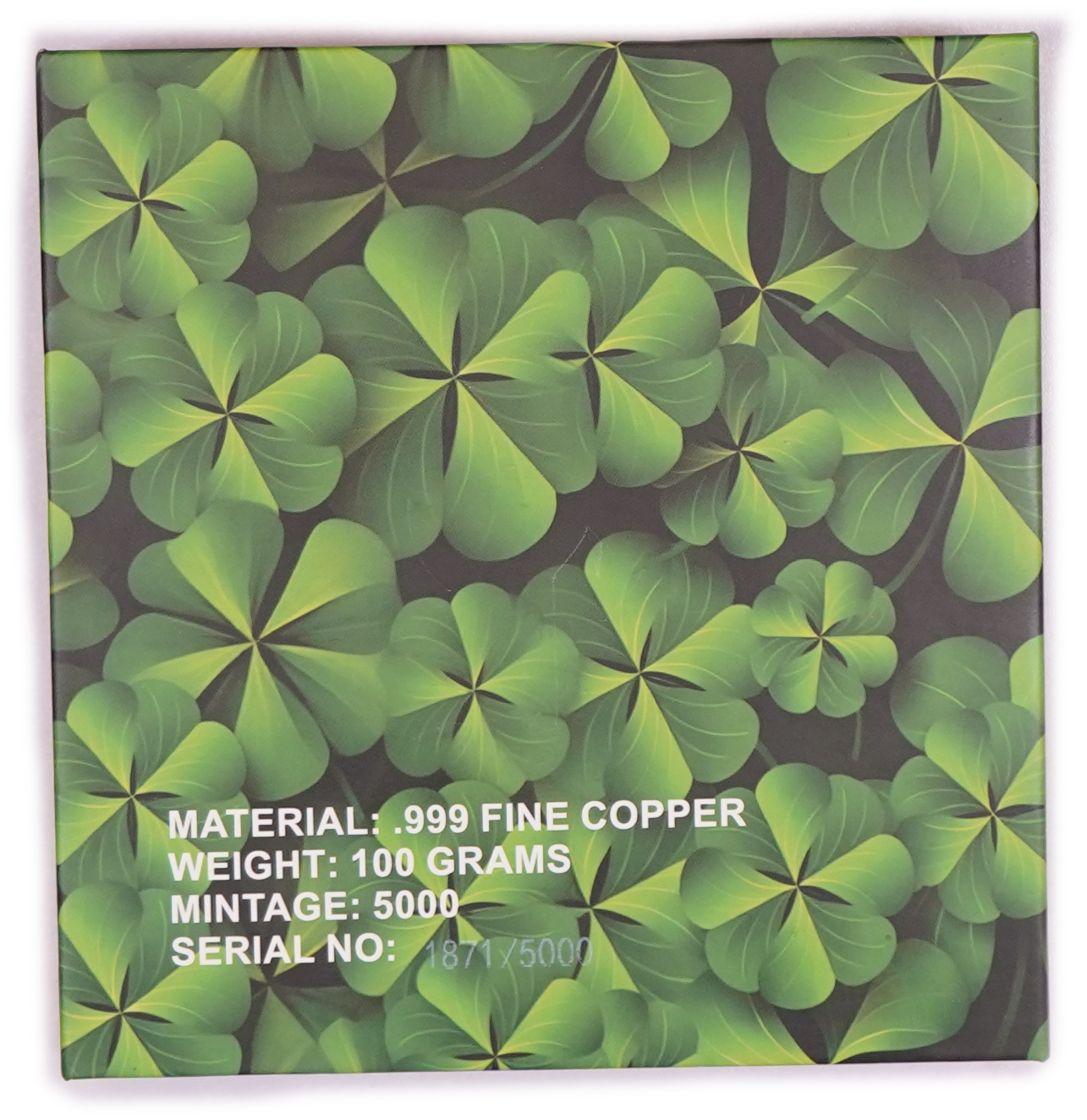 Bullion Bars - "Good Luck" Shaped Copper Bar - Leprechaun and Four-Leaf Clover - .999 Copper, 100g - 1 4