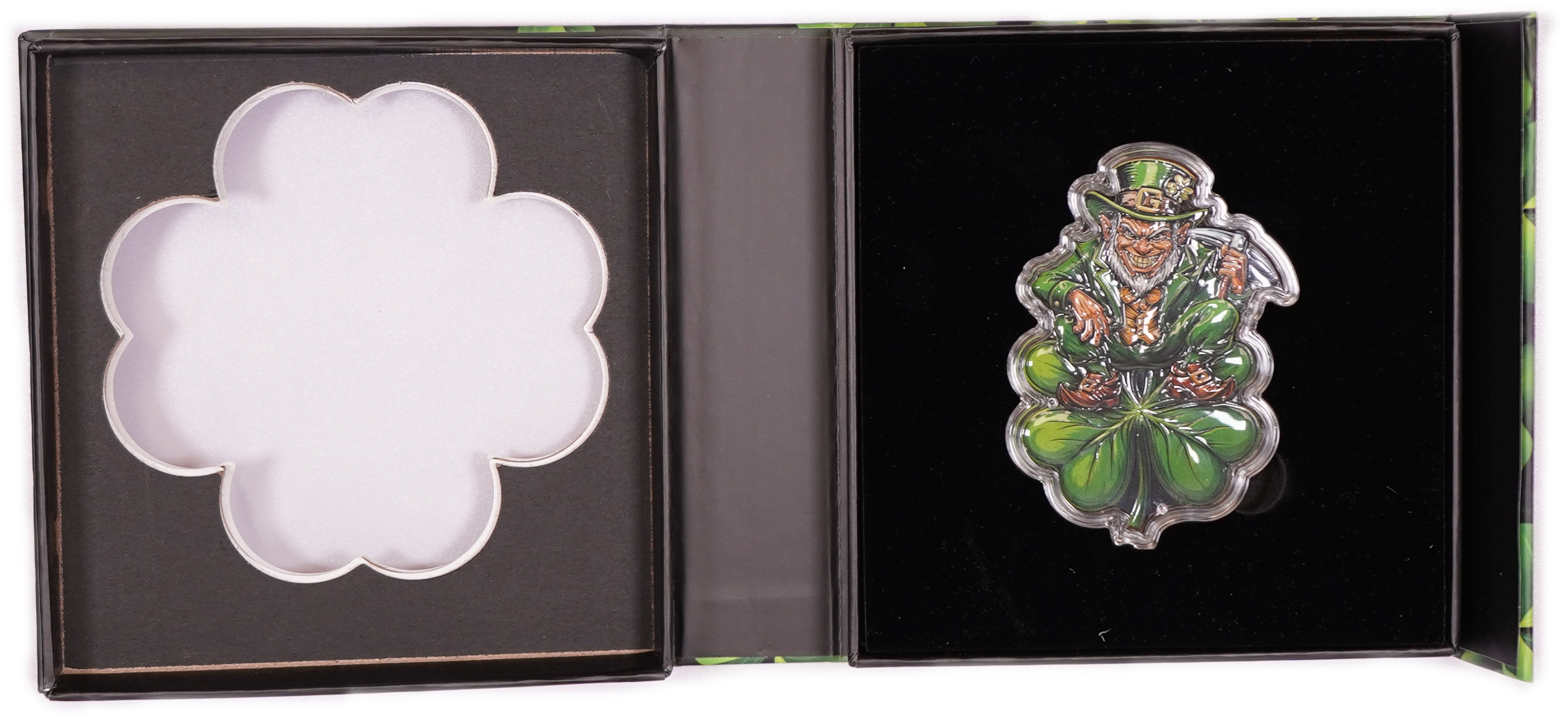 Bullion Bars - "Good Luck" Shaped Copper Bar - Leprechaun and Four-Leaf Clover - .999 Copper, 100g - 1 2
