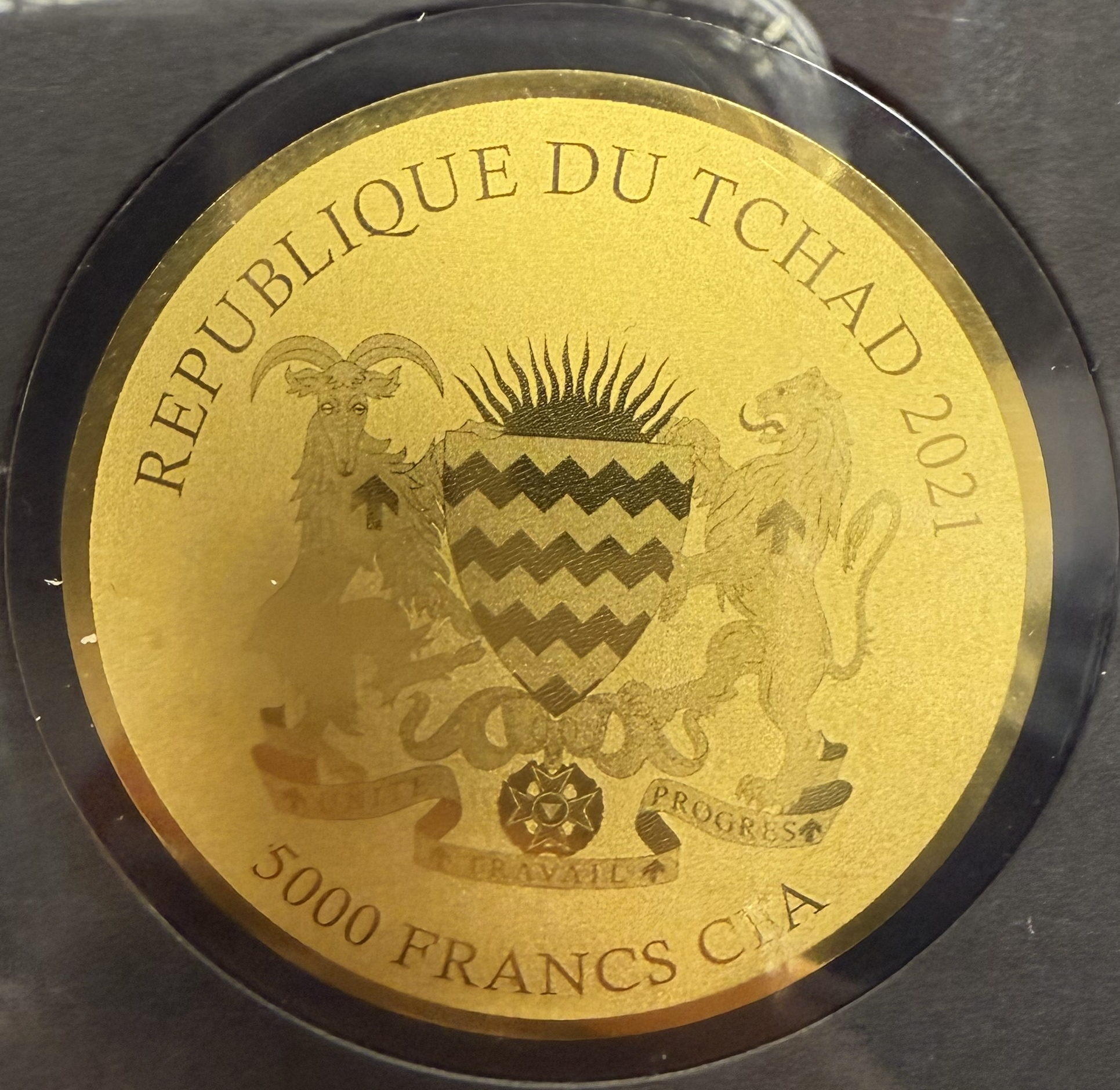 Chad - “Polar Zone” Series 2021 - 5×5,000 CFA Franc Gold Coins - .999 Gold, Approximately 0.778g Pure Gold in Total ... - 1 10