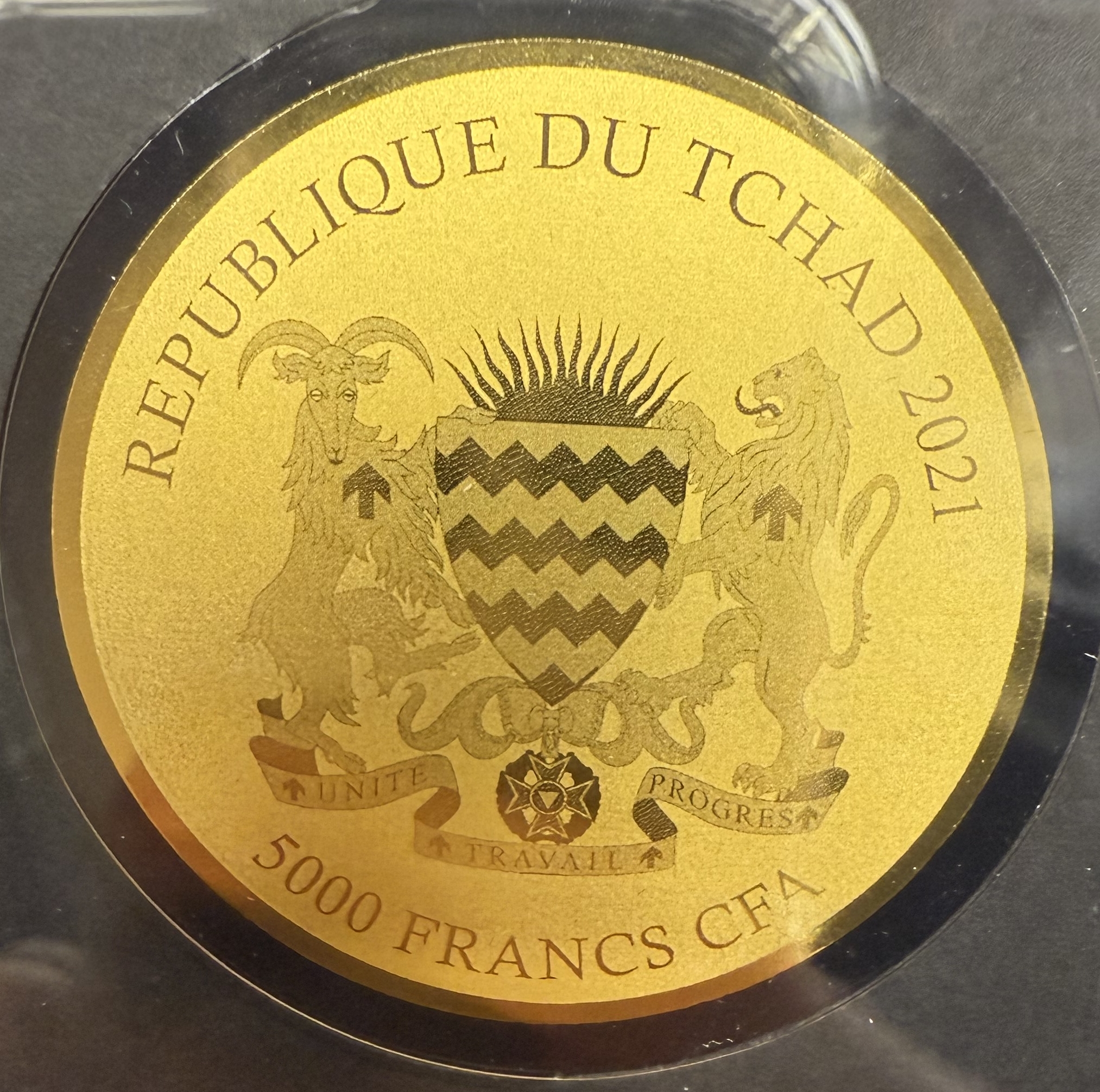 Chad - “Polar Zone” Series 2021 - 5×5,000 CFA Franc Gold Coins - .999 Gold, Approximately 0.778g Pure Gold in Total ... - 1 8