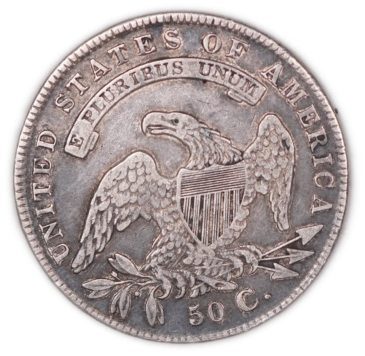 United States - 1836 Capped Bust Half Dollar, 50 Cents - Silver 892, 13.5 g (Approx. 12.04 g Pure Silver, Approx. ... - 1 1
