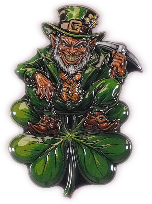Bullion Bars - "Good Luck" Shaped Copper Bar - Leprechaun and Four-Leaf Clover - .999 Copper, 100g