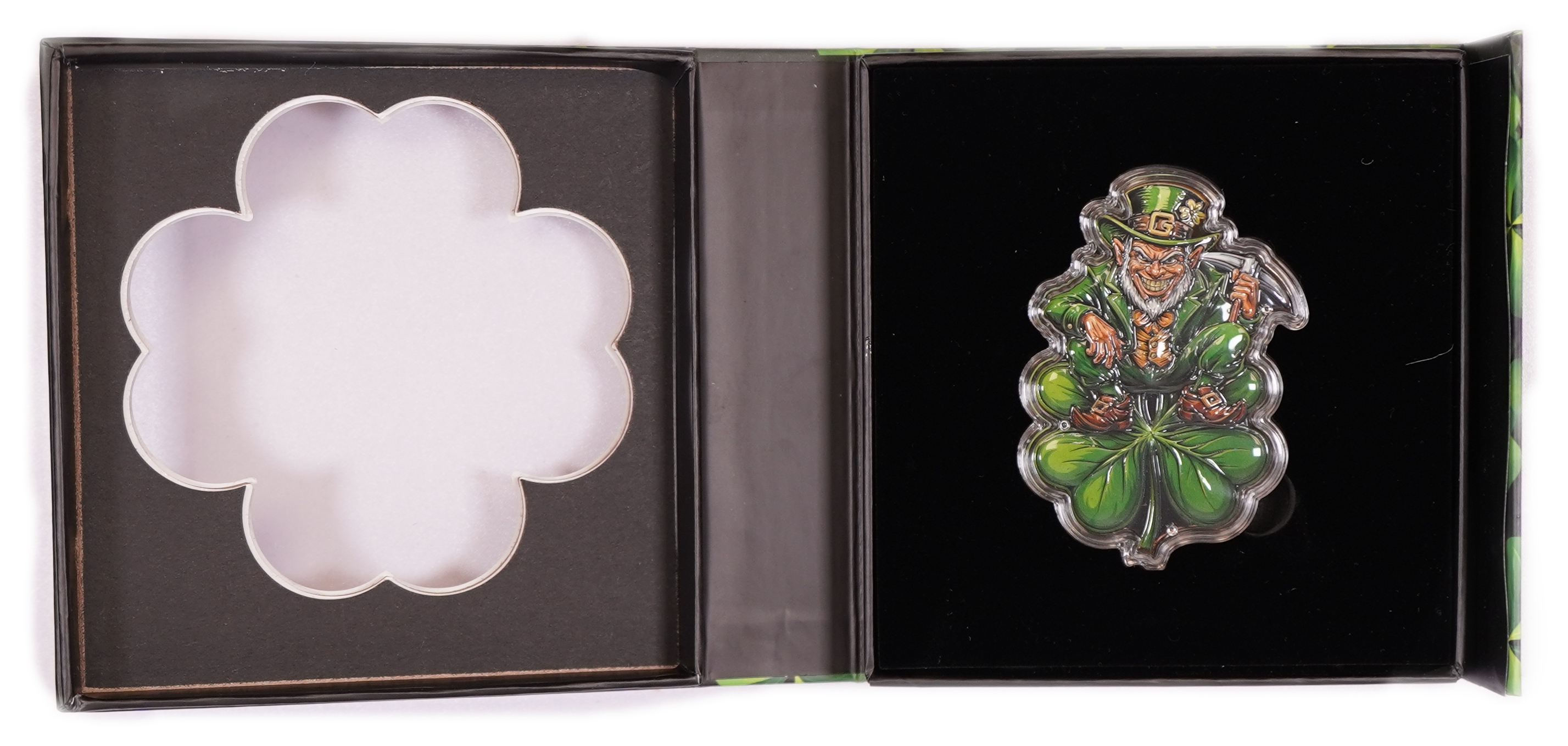 Bullion Bars - "Good Luck" Shaped Copper Bar - Leprechaun and Four-Leaf Clover - .999 Copper, 100g - 1 2