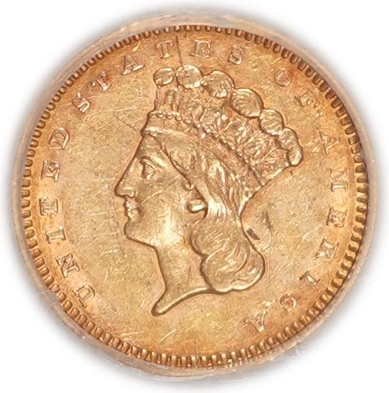United States - 1862 Indian Princess Head Gold Dollar - Gold 900, 1.67 g (Approx. 1.50 g Pure Gold, Approx. 0.0484 ... - 1 1