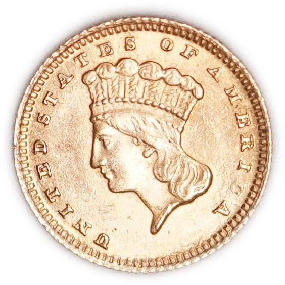 United States - 1 Dollar Gold Indian Princess Head 1874 - Restrike - Gold 900, 1.67g (approx. 1.50g pure gold ... - 1 1