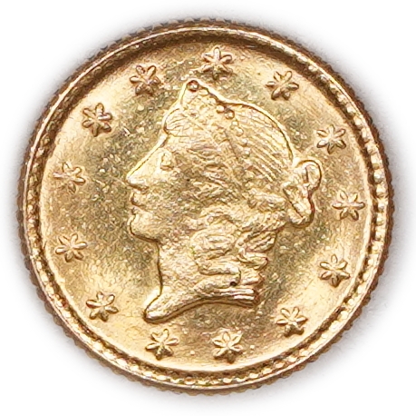 United States - 1 Dollar 1853 - Liberty Head - Type 1 - KM# 73 - Friedberg 84 - Gold 900, 1.66g (approx. 1.49g pure ... - 1 1
