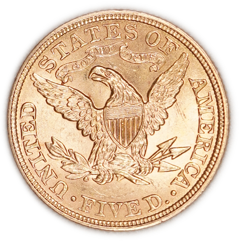 United States - 5 Dollars 1899 - Liberty Head - Half Eagle - KM# 101 - Gold 900, 8.35g (approx. 7.52g pure gold ... - 1 1