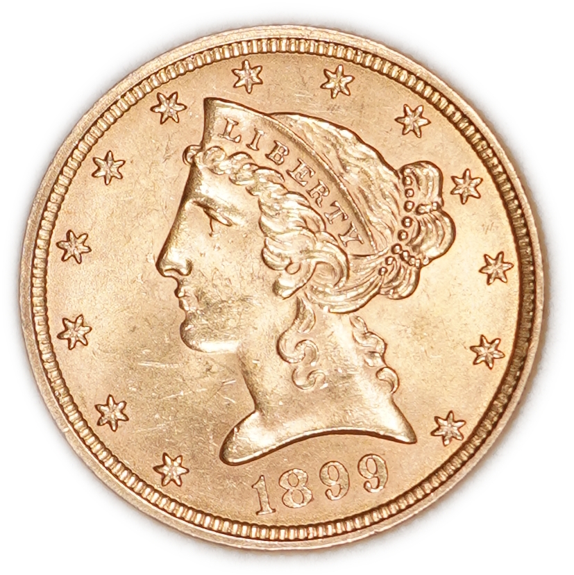 United States - 5 Dollars 1899 - Liberty Head - Half Eagle - KM# 101 - Gold 900, 8.35g (approx. 7.52g pure gold ... - 1 0
