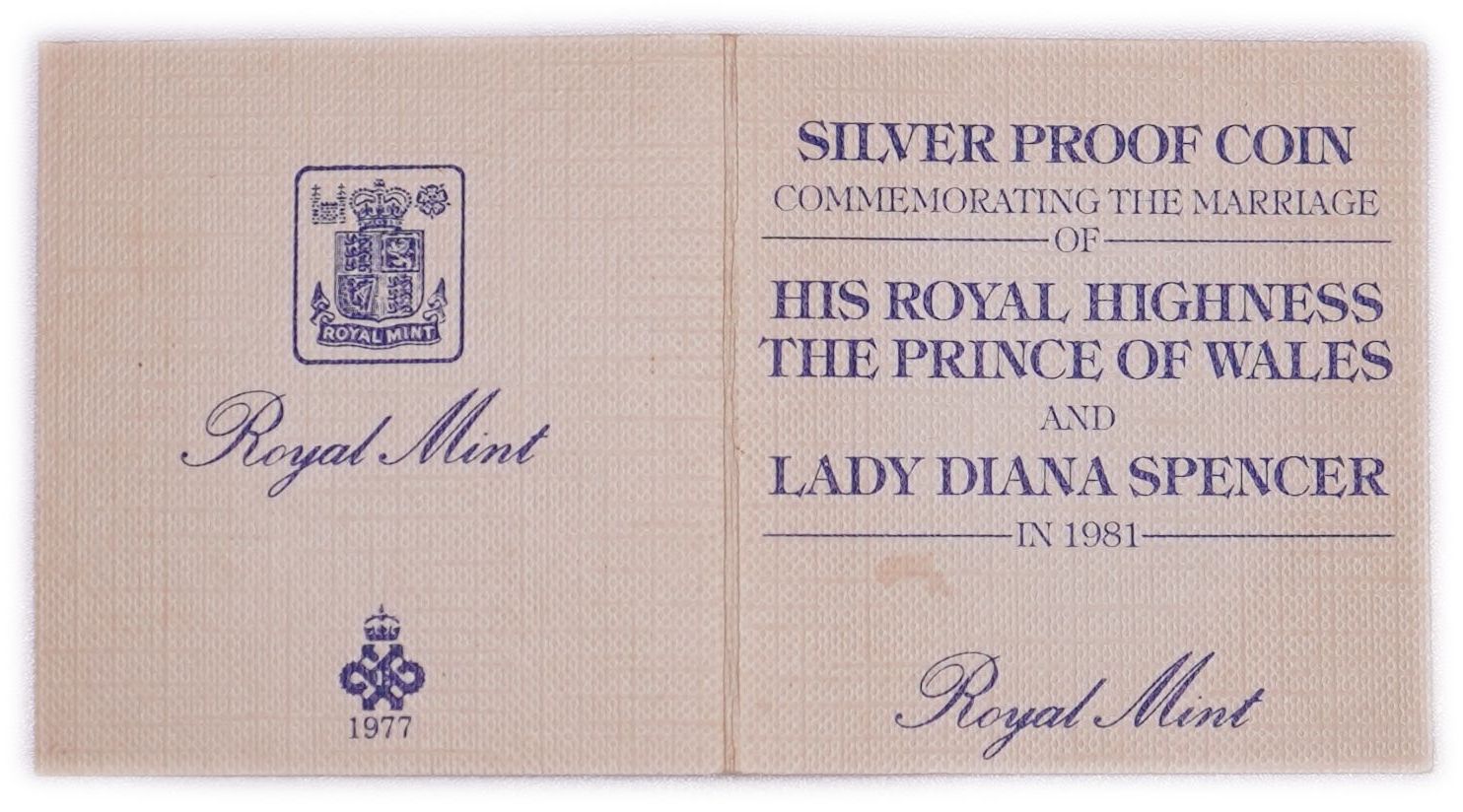 Great Britain - 25 Pence (Crown) 1981, Wedding of Prince Charles and Lady Diana Spencer - .925 Silver, Weight 28.28 ... - 1 3