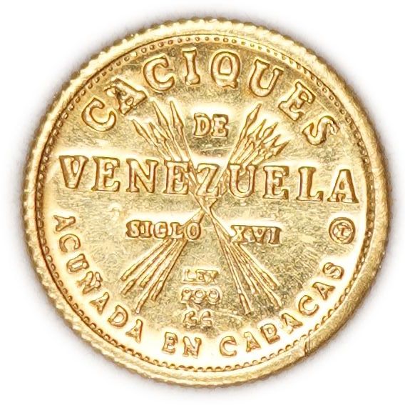 Venezuela - "Mara" Gold Token 1962 - Indian Chiefs of Venezuela - KMX# MB-124 - Gold 900, 1.45g (approx. 1.31g pure ... - 1 1