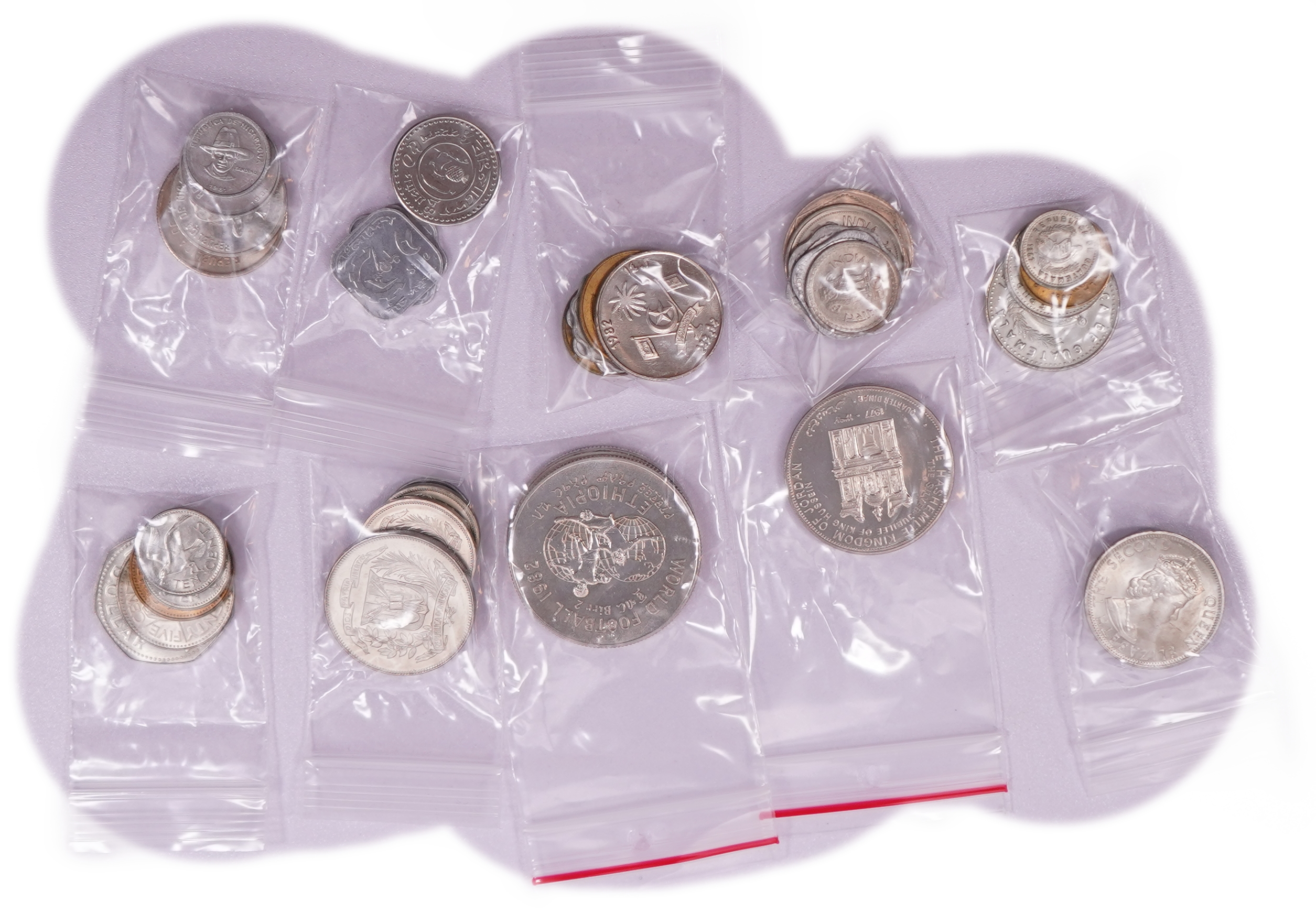 World - Group of Approx. 80 Coins from Various Countries, Dates and Denominations - 1 2