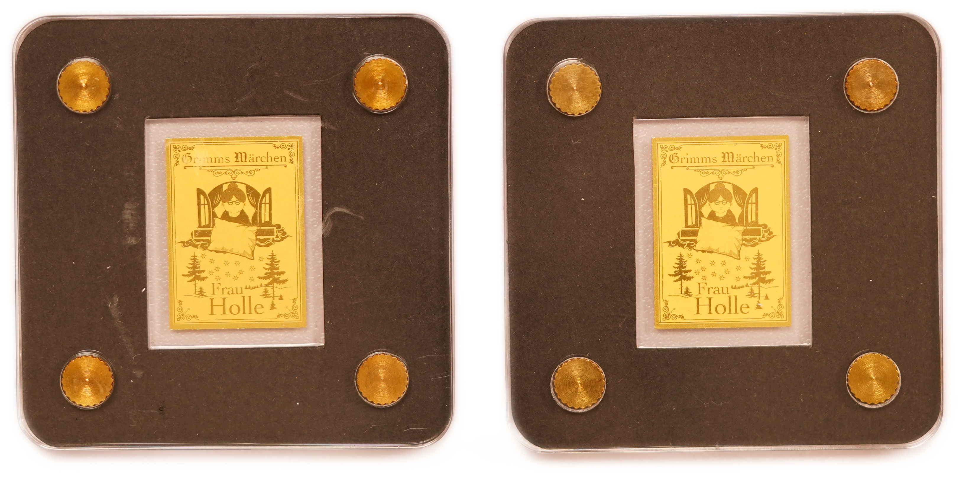 Gold Bars and Coins - Lot of 7 Miniature Gold Pieces with Various Themes - Gold 999, 1/500oz Each (approx. 0.44g ... - 1 10