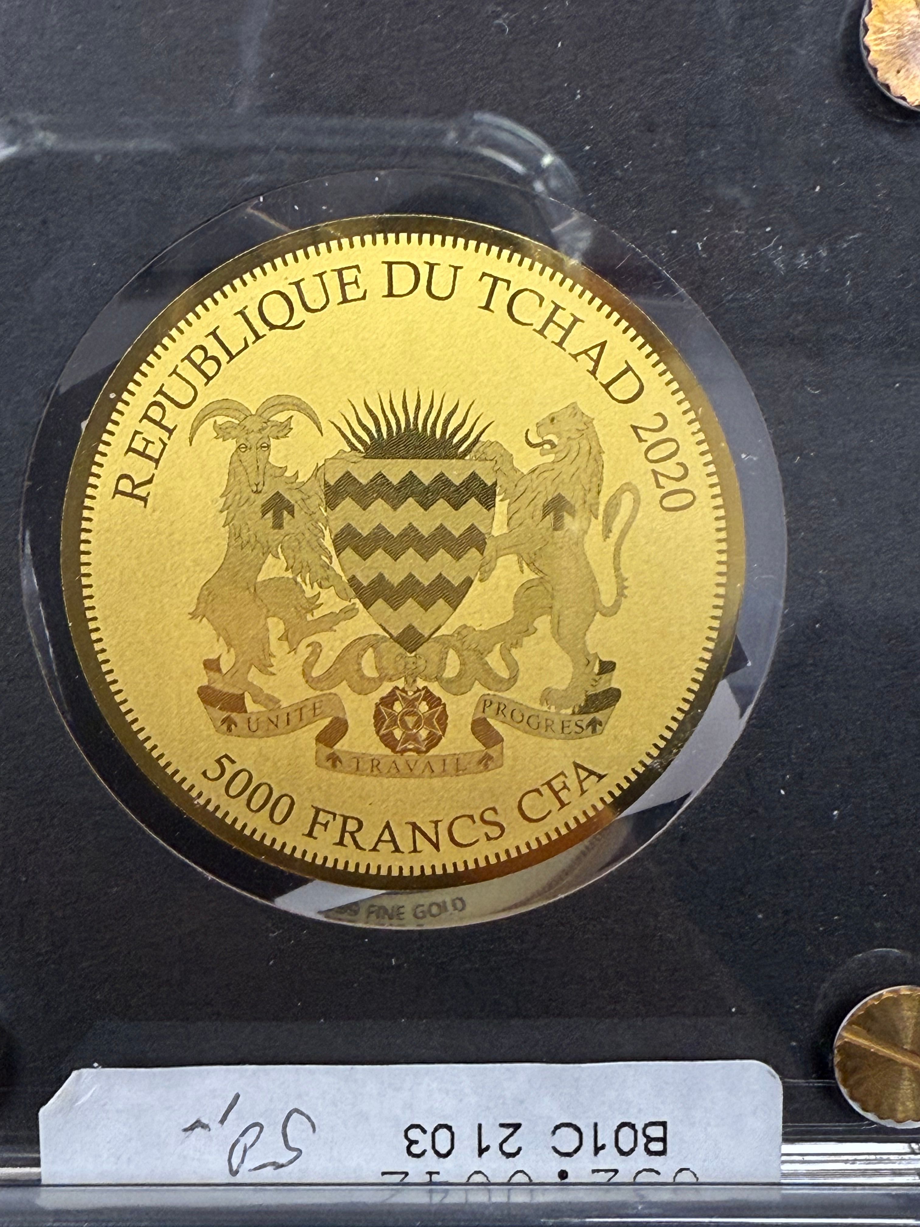 Chad - “Bullion Coins of the World” Series 2020 - 6 Gold .999 Coins - 5×5,000 CFA Francs and One 3,000 CFA Francs - ... - 1 14