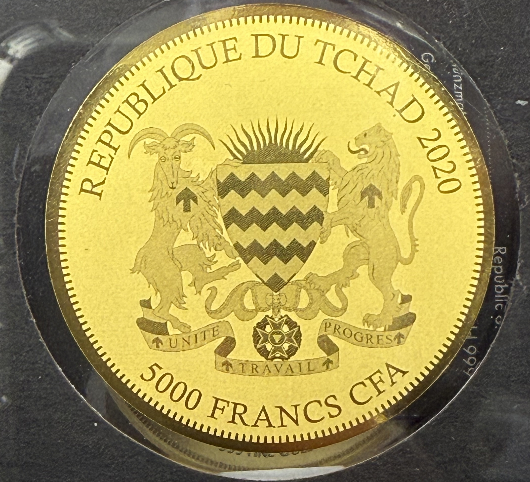 Chad - “Bullion Coins of the World” Series 2020 - 6 Gold .999 Coins - 5×5,000 CFA Francs and One 3,000 CFA Francs - ... - 1 10