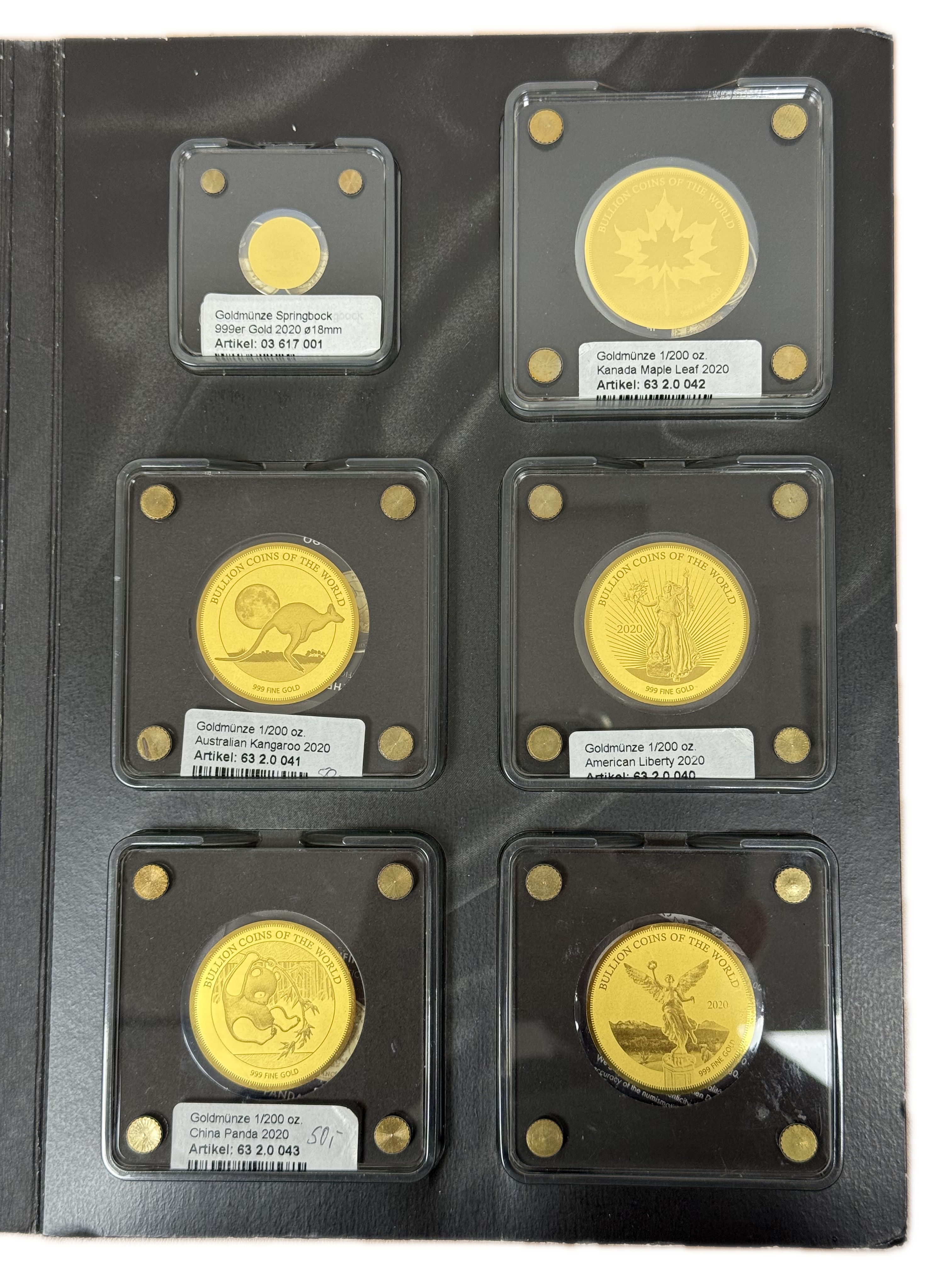 Chad - “Bullion Coins of the World” Series 2020 - 6 Gold .999 Coins - 5×5,000 CFA Francs and One 3,000 CFA Francs - ... - 1 1