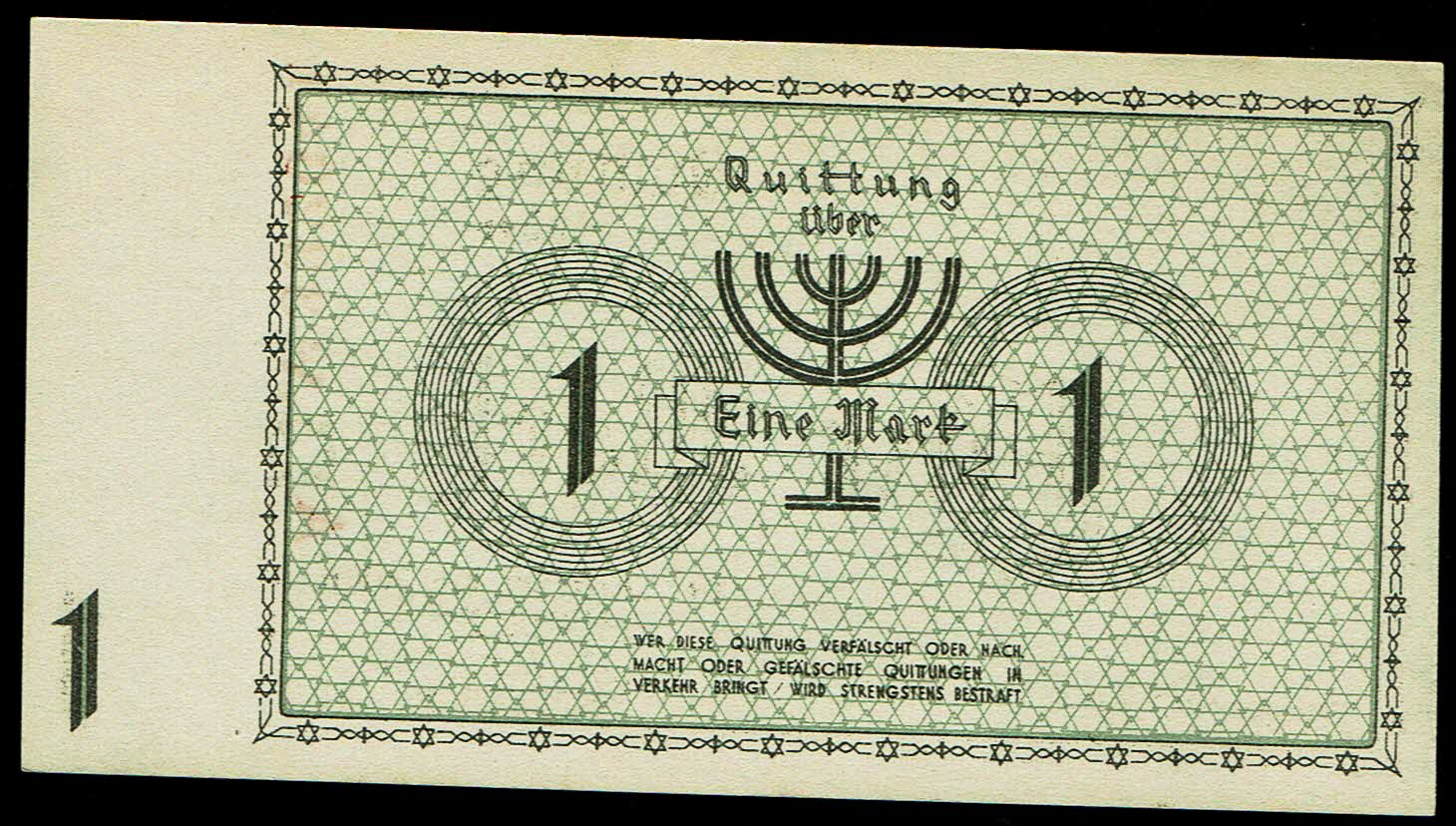 Holocaust and Camp Banknotes - Poland - Łódź Ghetto - 1 Mark 1940 - 1 1