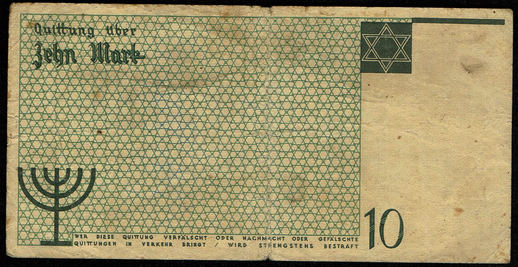 Holocaust and Camp Banknotes - Poland - Łódź Ghetto - 10 Mark 1940 - 1 1