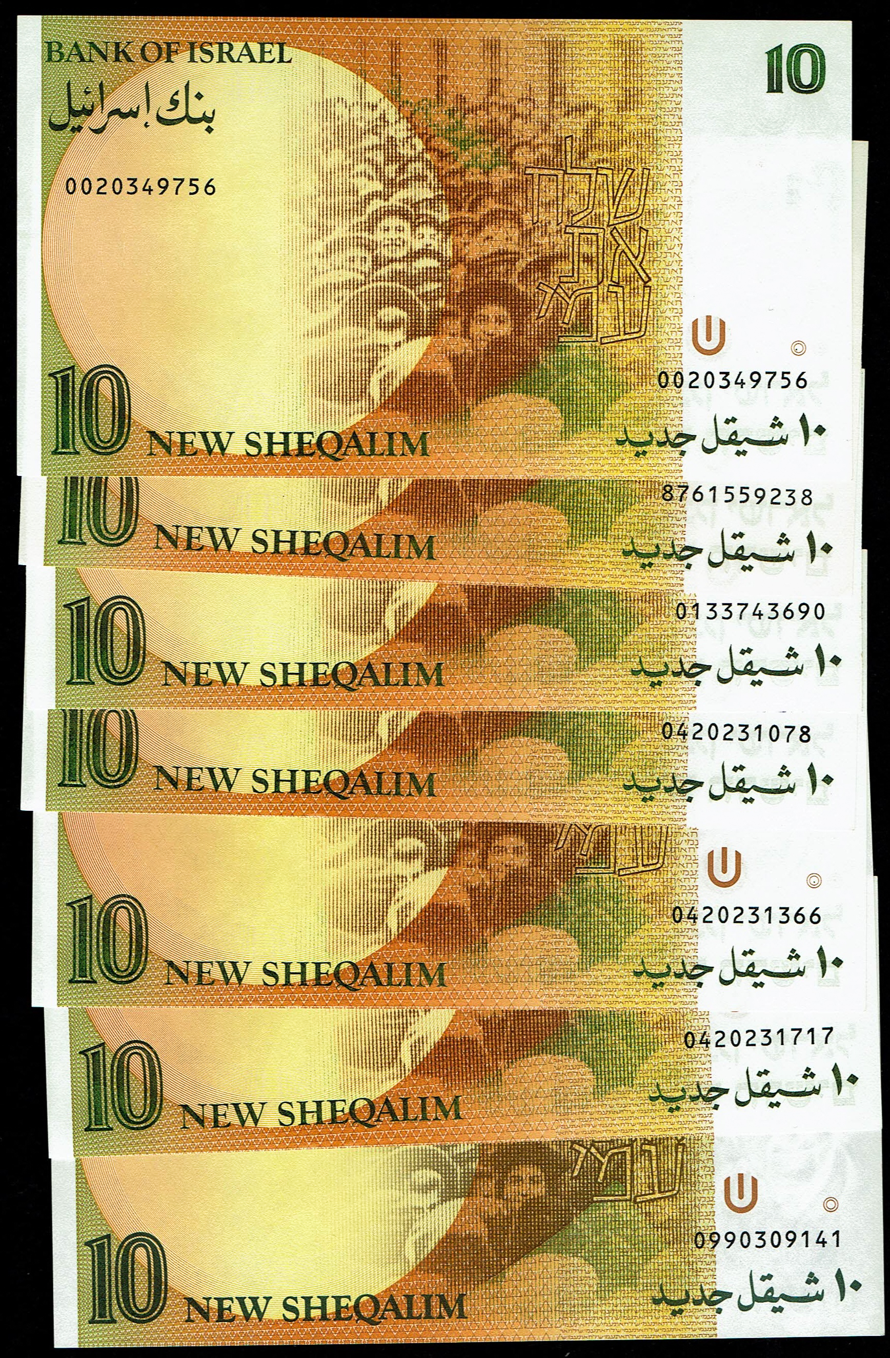 10 New Sheqalim 1985 (3 Notes)
10 New Sheqalim 1987 (3 Notes)
10 New Sheqalim 1992 (1 ... - 1 1
