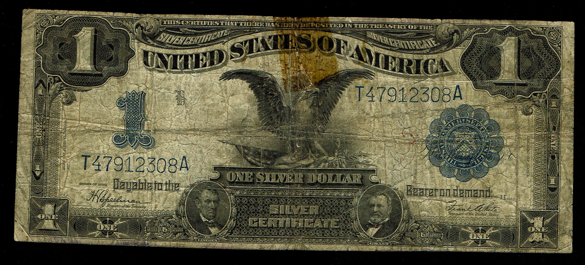 United States - 1 Dollar 1899 - "Black Eagle" Silver Certificate - Speelman-White Signatures - 1 0