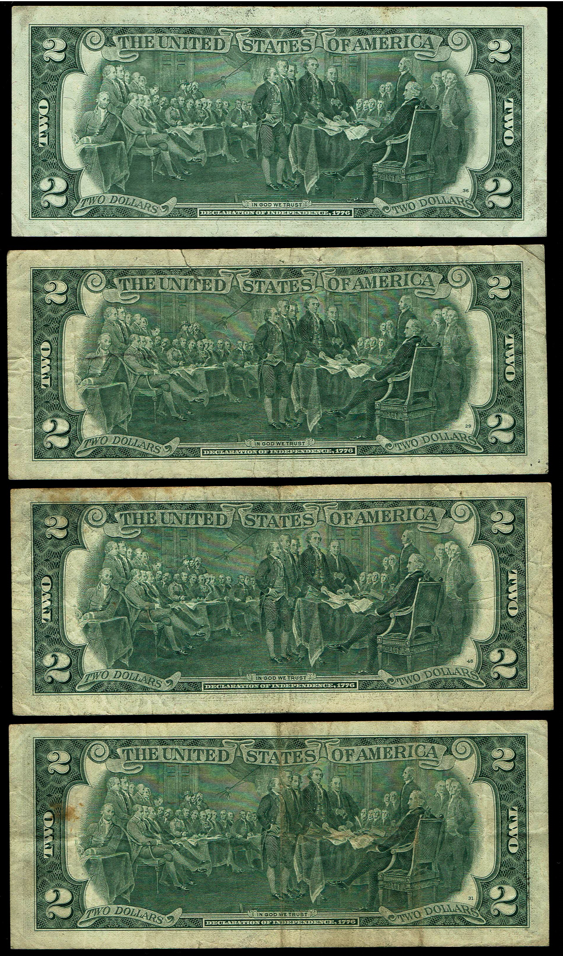 United States - Lot of 6 2 Dollar Banknotes 1976 - Fine-Very Fine - 1 3