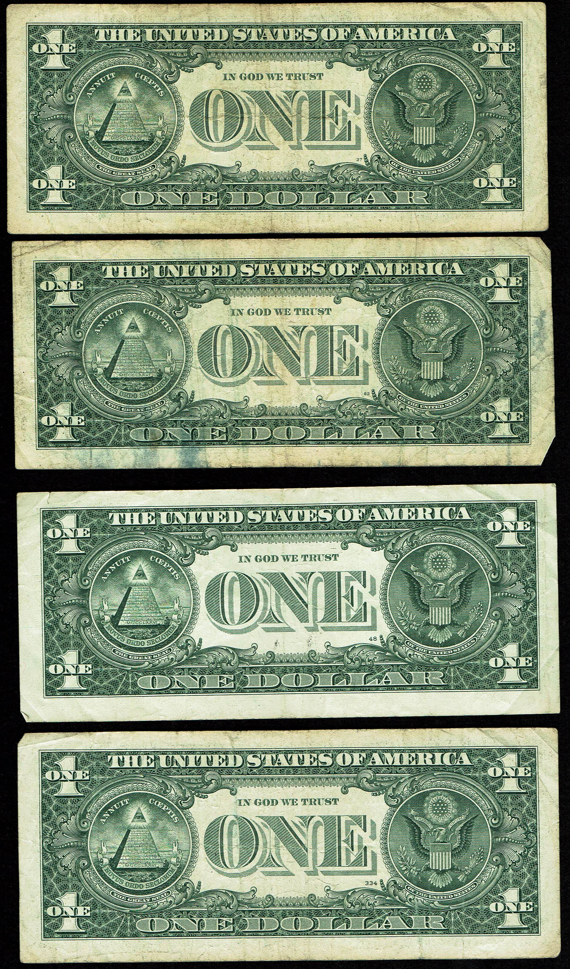 United States - Lot of 27 1 Dollar Banknotes - Various Conditions - 1 8