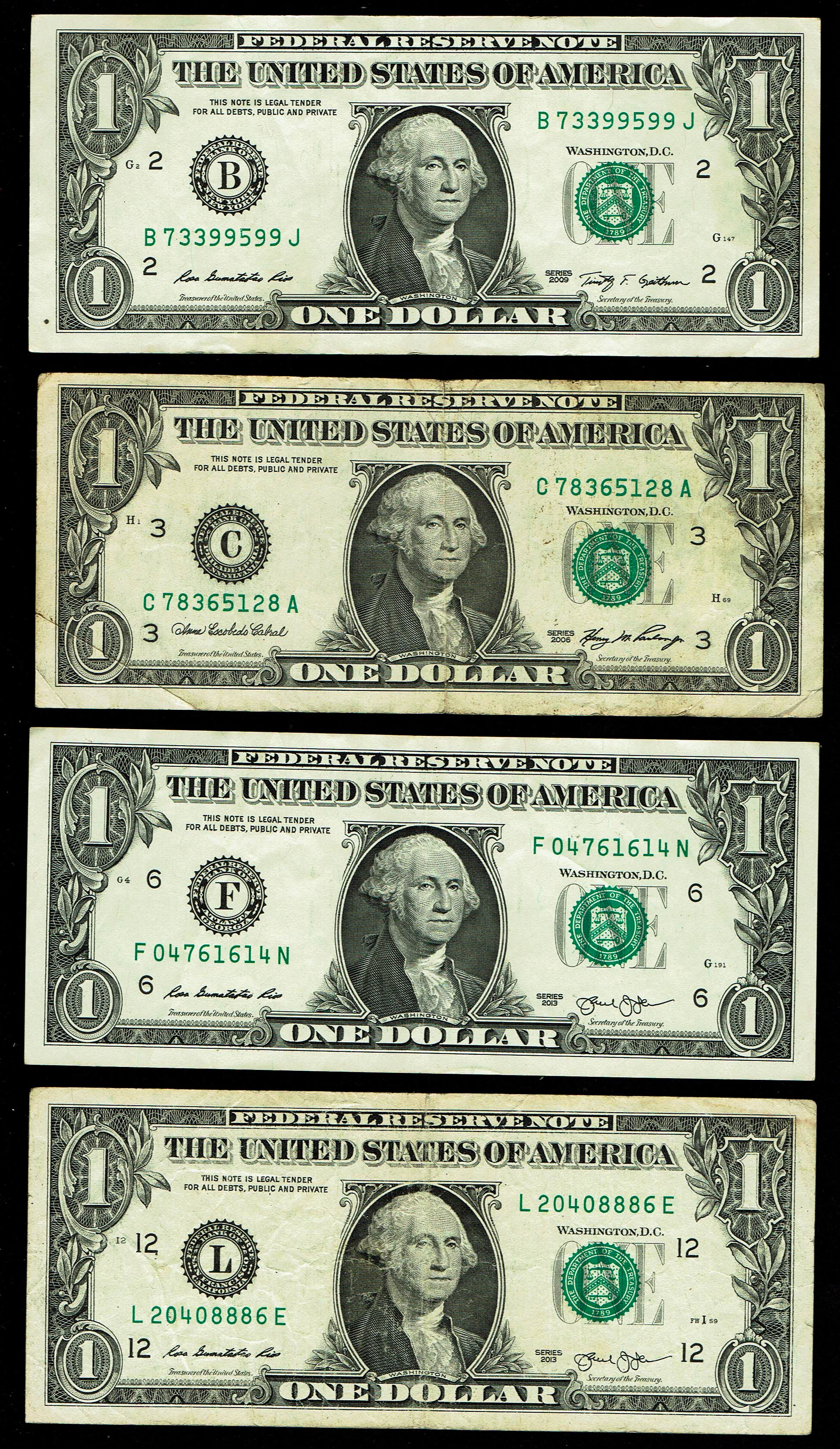 United States - Lot of 27 1 Dollar Banknotes - Various Conditions - 1 17