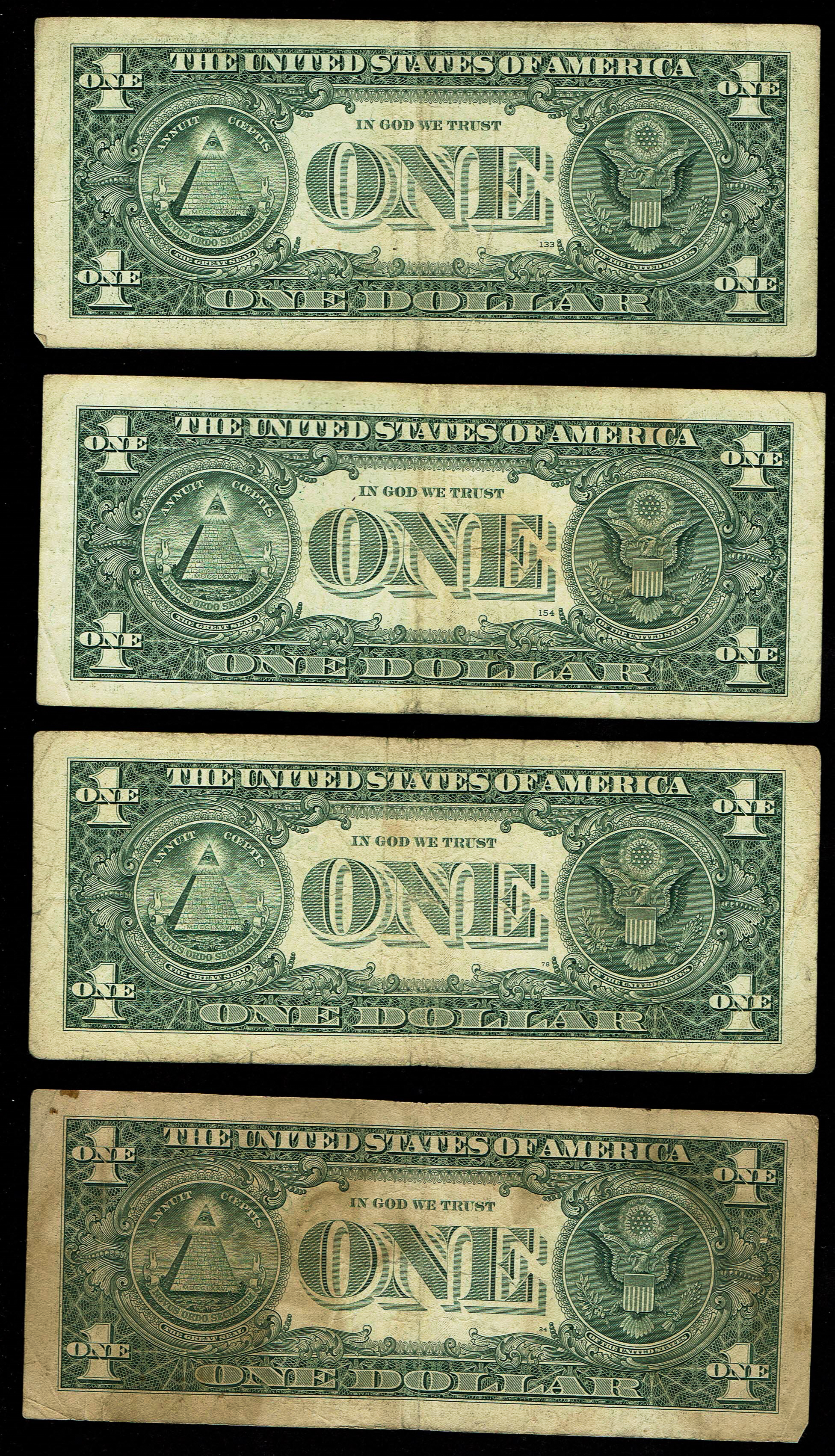 United States - Lot of 27 1 Dollar Banknotes - Various Conditions - 1 12