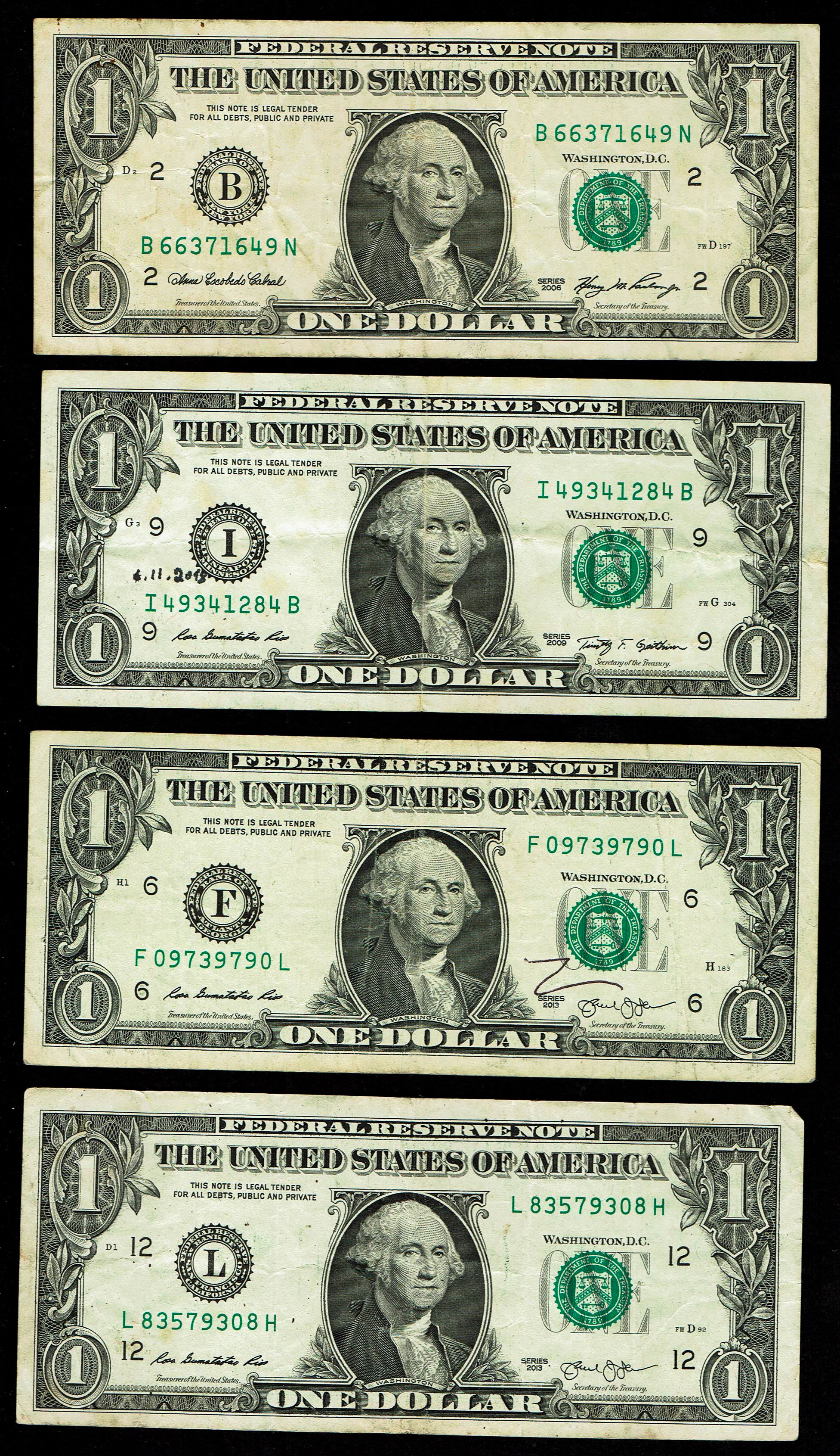 United States - Lot of 27 1 Dollar Banknotes - Various Conditions - 1 15