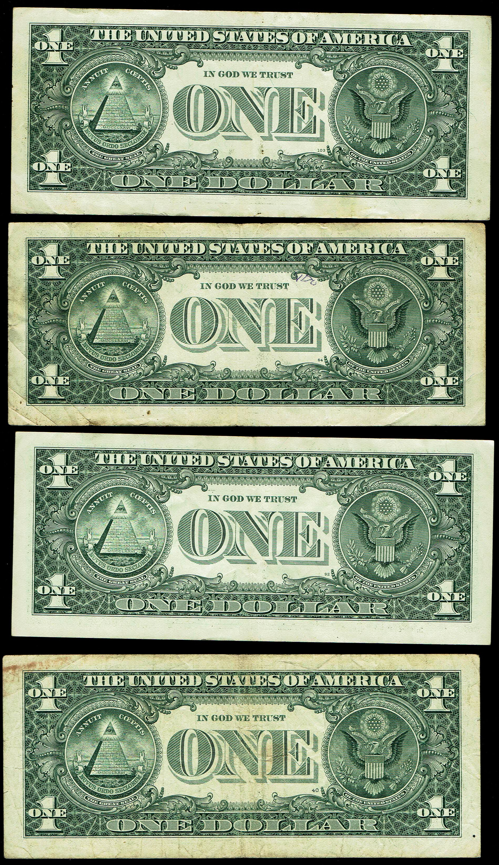United States - Lot of 27 1 Dollar Banknotes - Various Conditions - 1 18