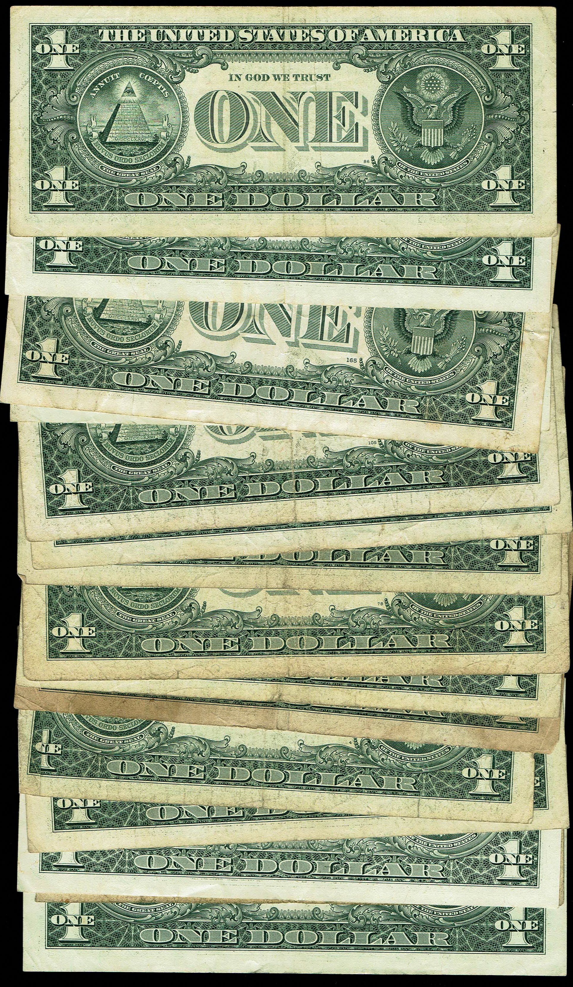 United States - Lot of 27 1 Dollar Banknotes - Various Conditions - 1 4