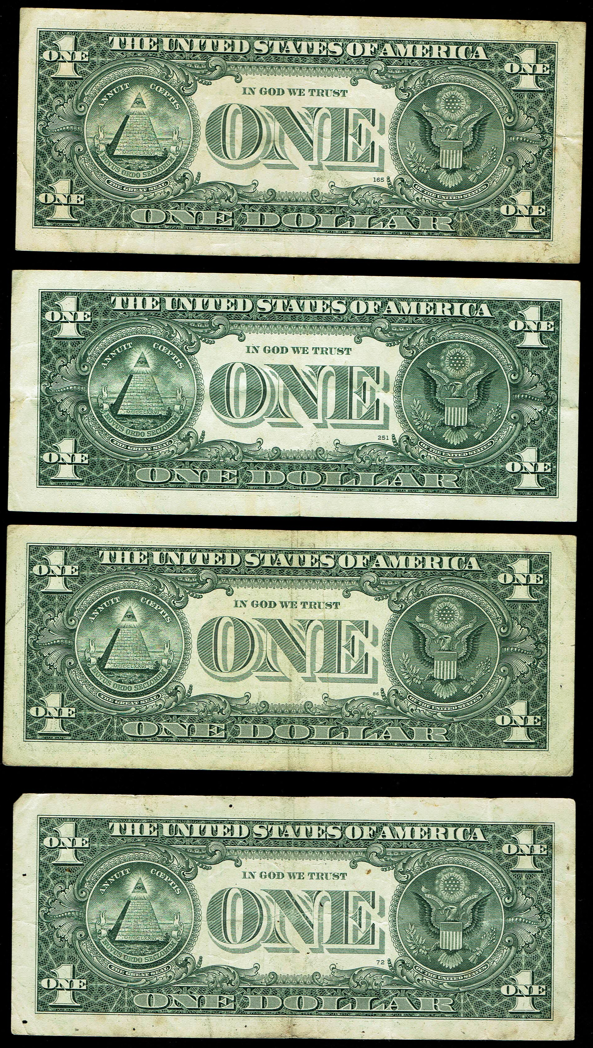 United States - Lot of 27 1 Dollar Banknotes - Various Conditions - 1 16