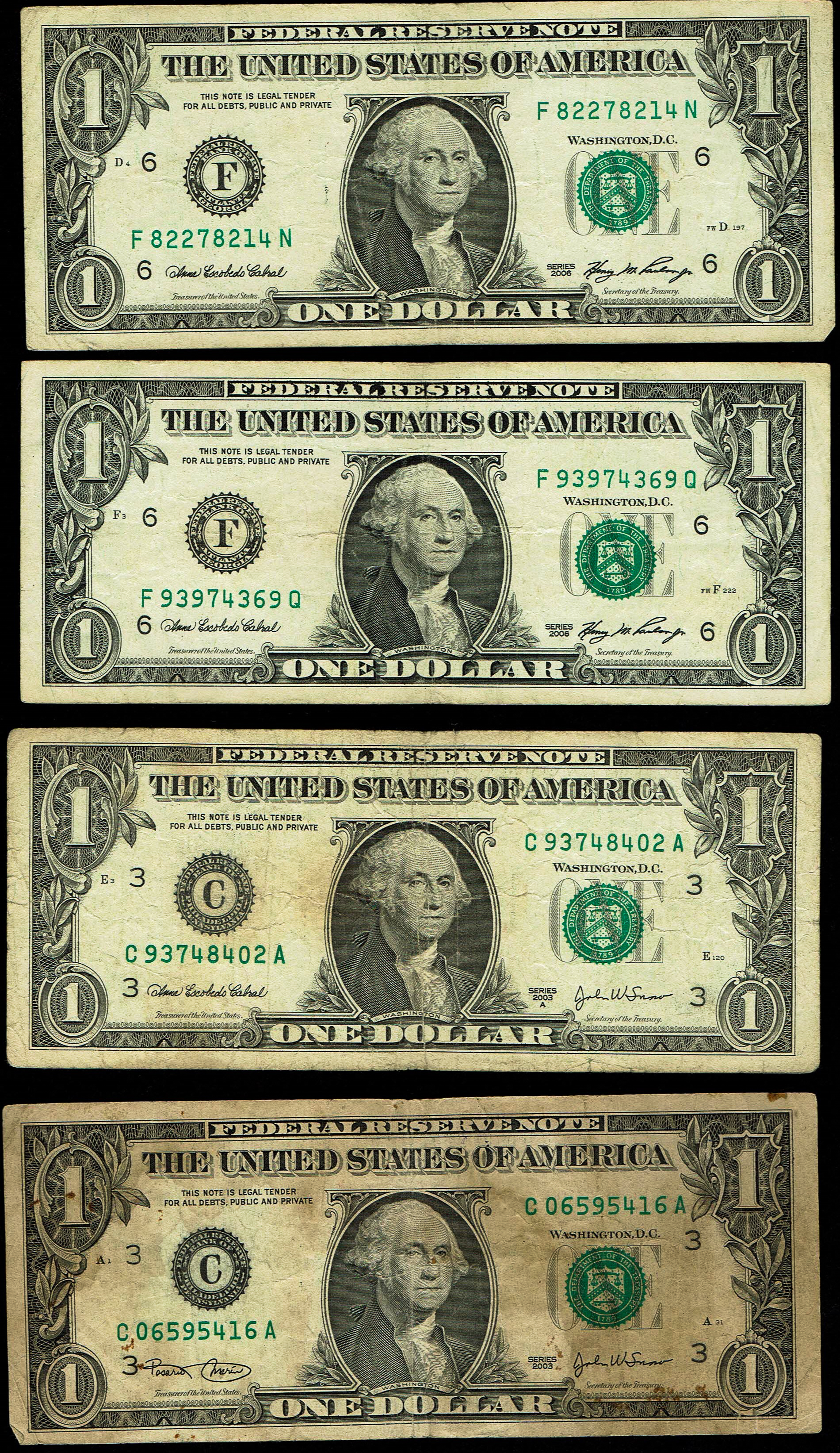 United States - Lot of 27 1 Dollar Banknotes - Various Conditions - 1 11
