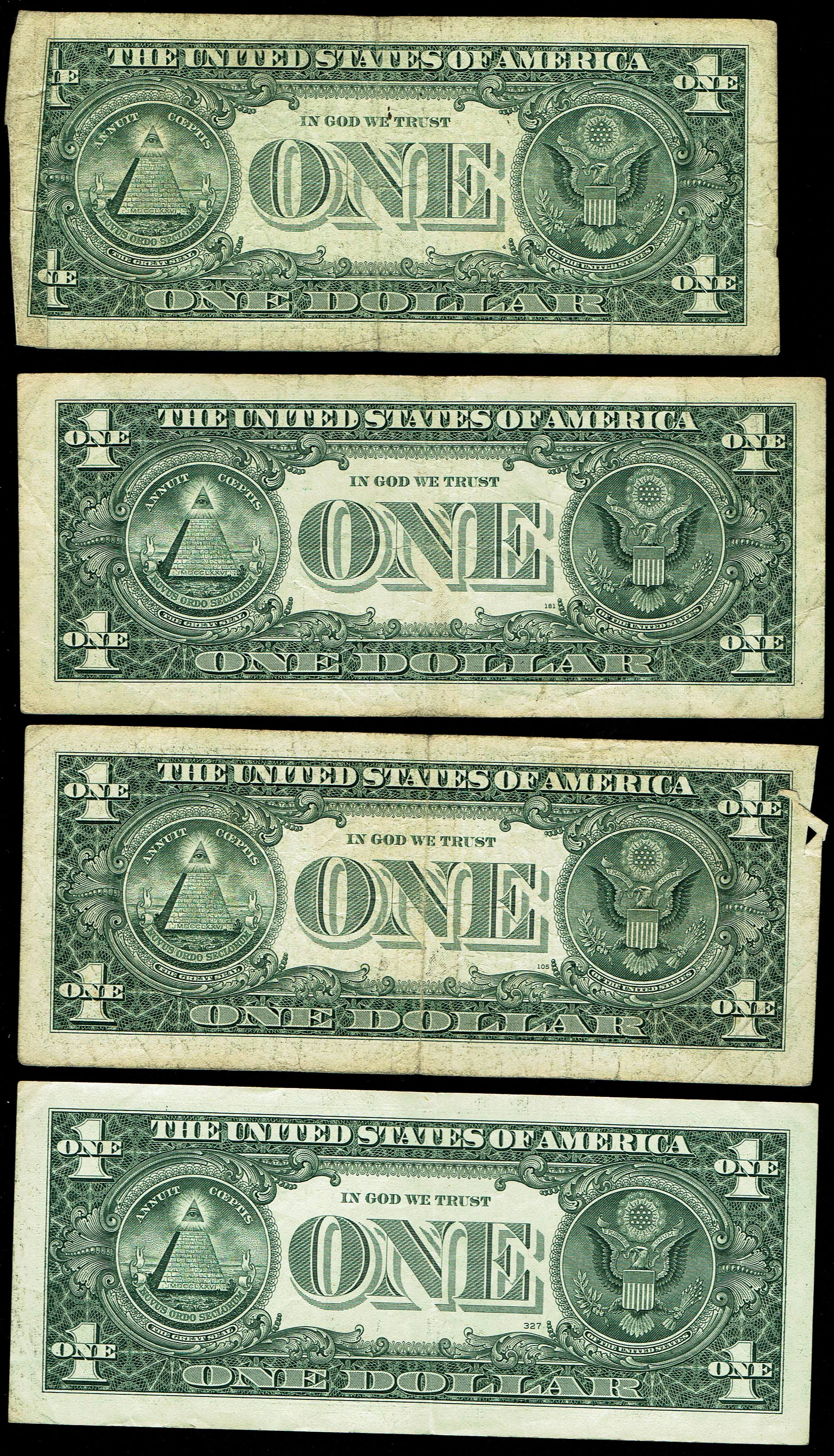 United States - Lot of 27 1 Dollar Banknotes - Various Conditions - 1 14