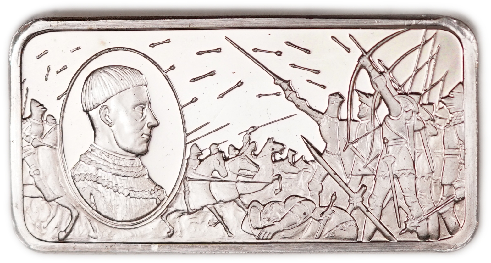 Great Britain - Sterling Silver Ingot “Henry V - The Battle of Agincourt - St. Crispin’s Day 1415” - 1,000 Years of ... - 1 0