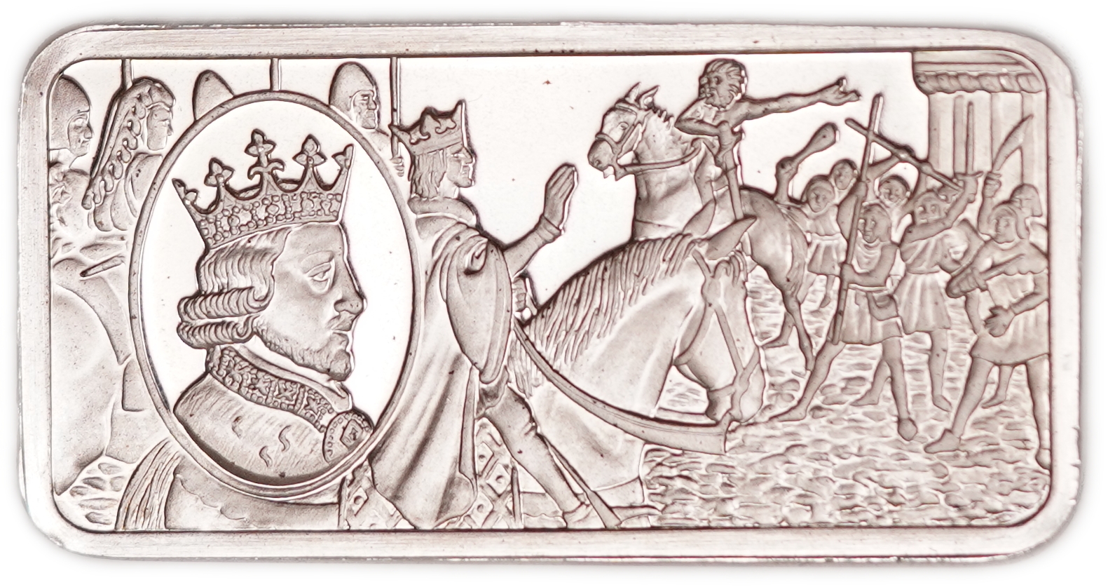 Great Britain - Sterling Silver Ingot “Richard II - Richard Confronts the Peasant Leaders at Smithfield” - 1,000 ... - 1 0