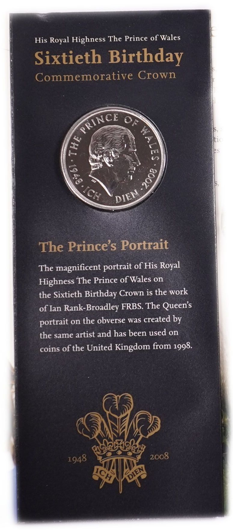 Great Britain - Set of 2 2008 £5 Coins - 60th Birthday of the Prince of Wales - Official Royal Mint Presentation ... - 1 3
