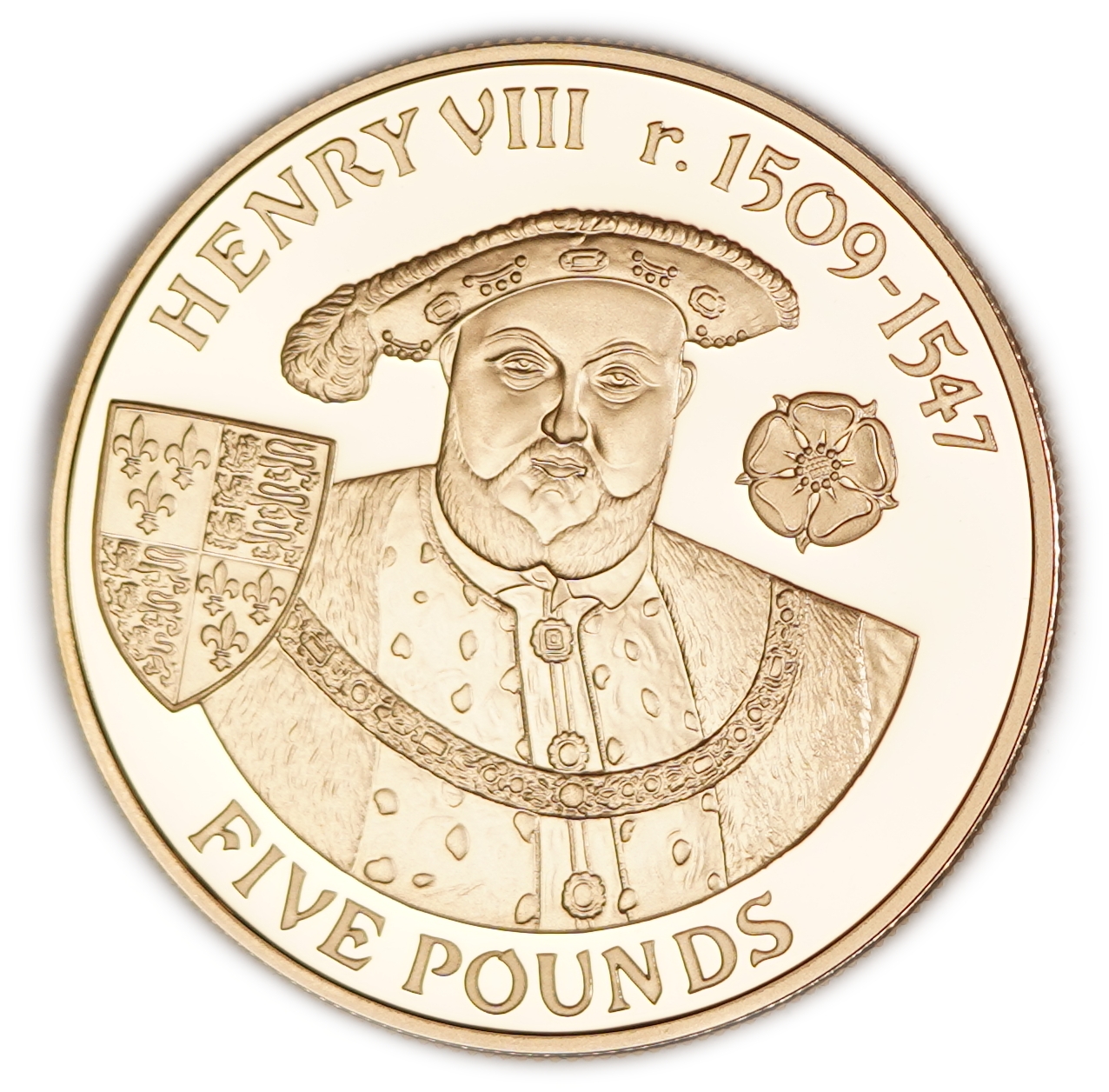 Alderney - 2007 Five Pounds Coin "Henry VIII 1509-1547" - The House of Tudor Series, The Royal Mint, .925 Sterling ... - 1 0