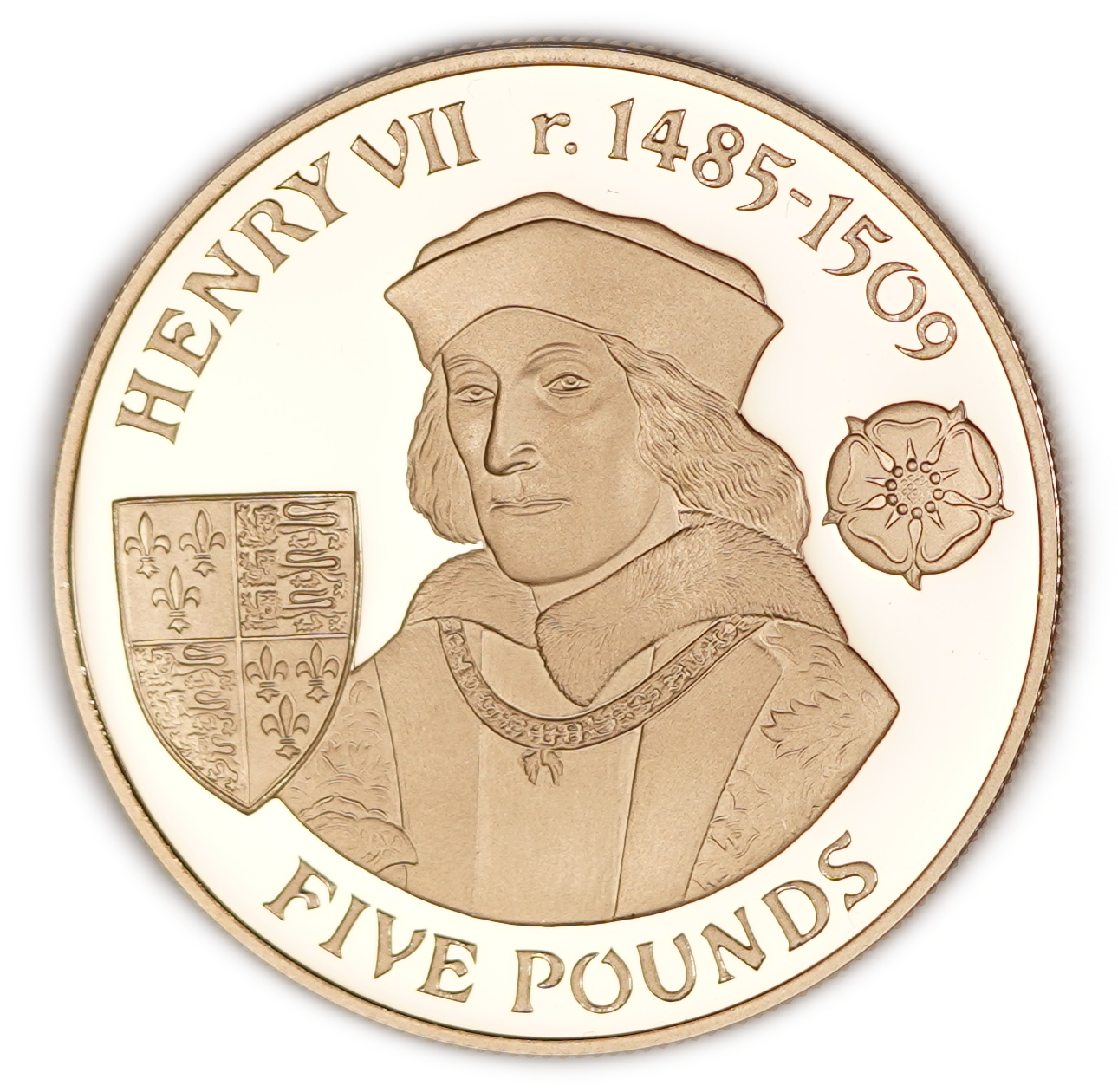 Alderney - 2007 Five Pounds Coin "Henry VII 1485-1509" - The House of Tudor Series, The Royal Mint, .925 Sterling ... - 1 0