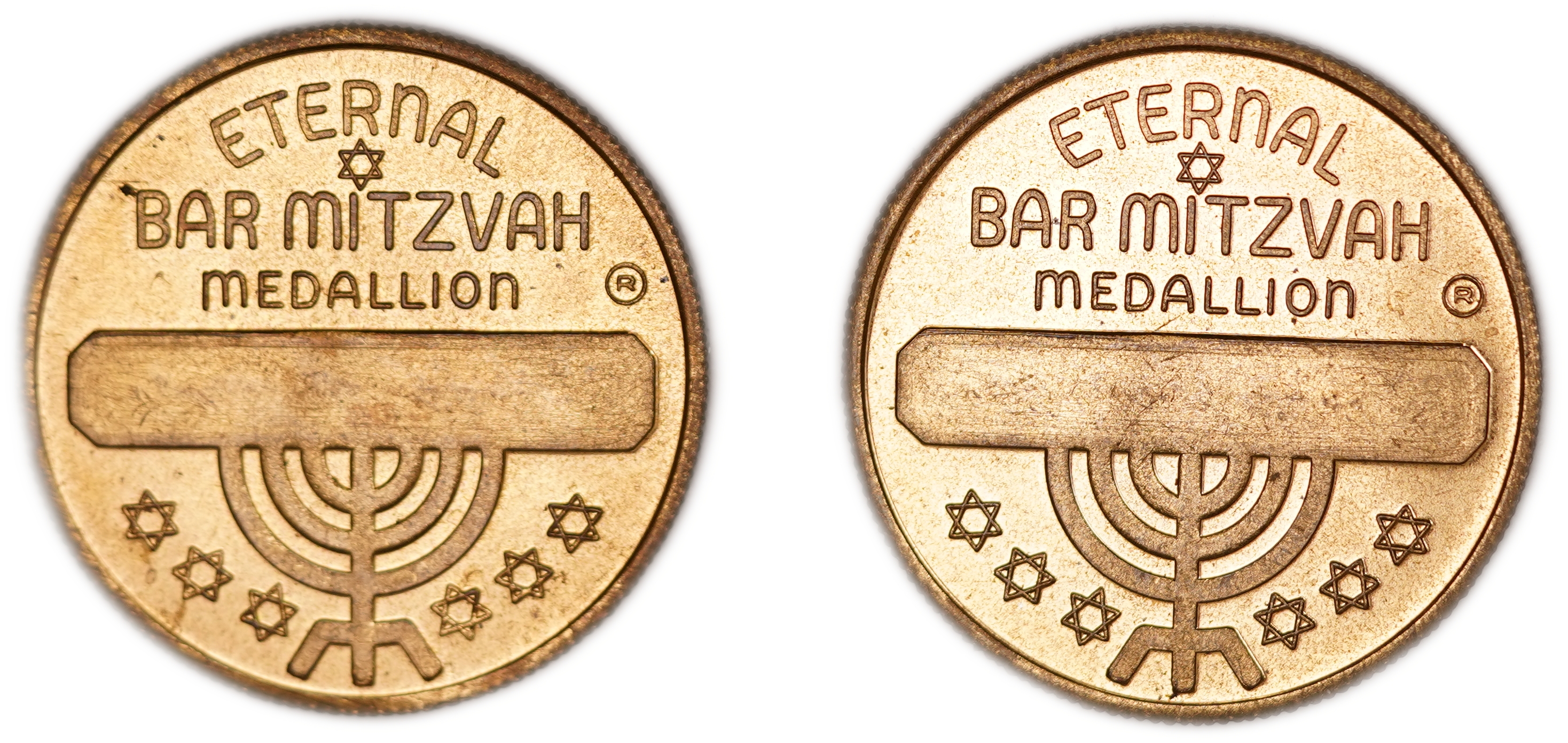 Judaica / Zionism - USA - Pair of Bar Mitzvah Medallions with President John F. Kennedy Portrait, "A Day to Remember" - 1 1